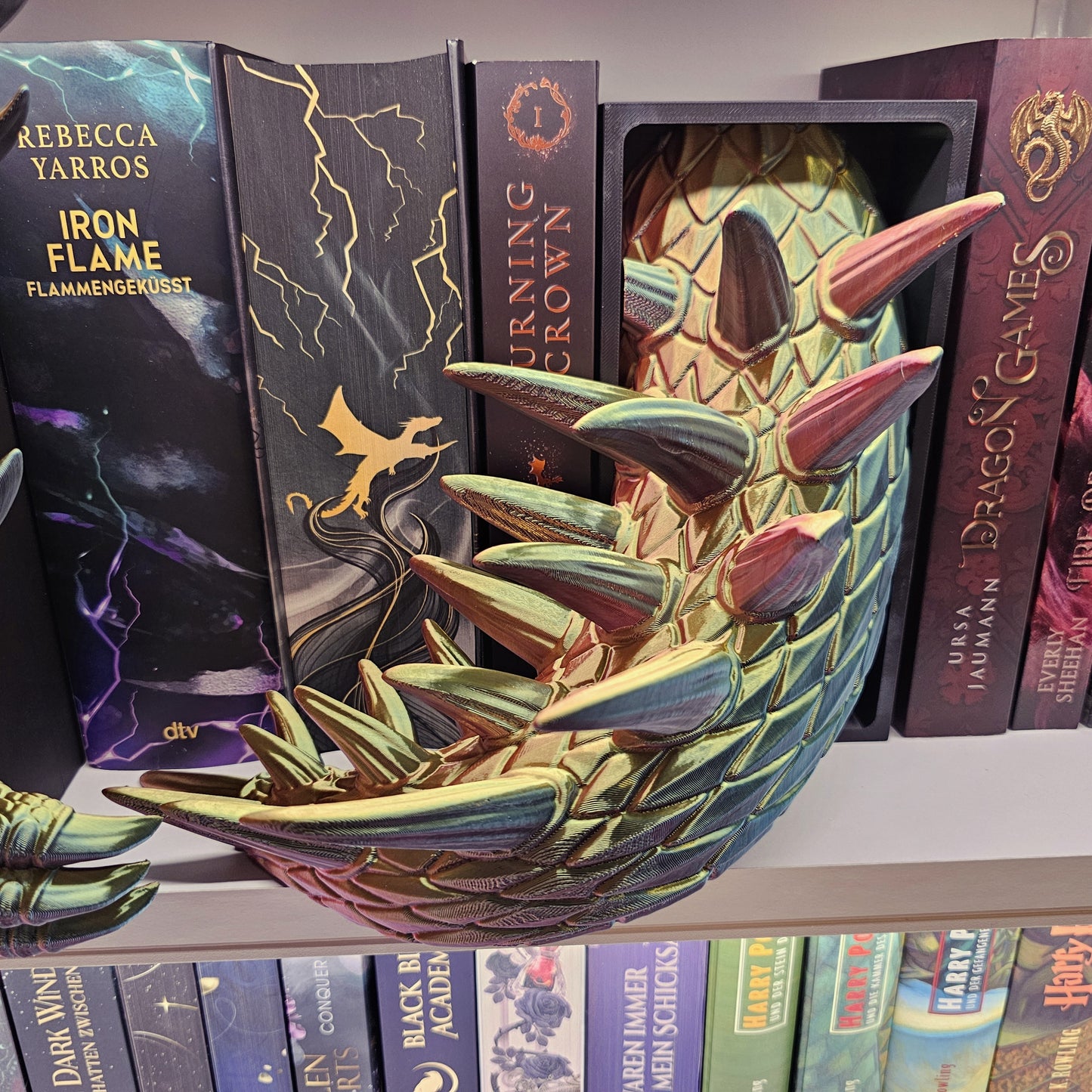 Book Nook XXL Kochenwächterdrache Multicolor glossy Set/Single | 3D Print | Bookend | Bookshelf Decoration