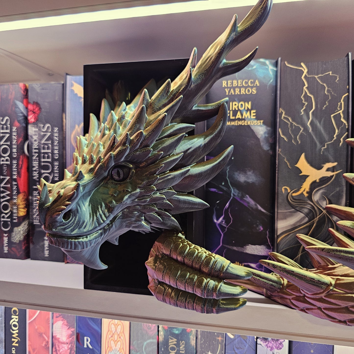 Book Nook XXL Kochenwächterdrache Multicolor glossy Set/Single | 3D Print | Bookend | Bookshelf Decoration