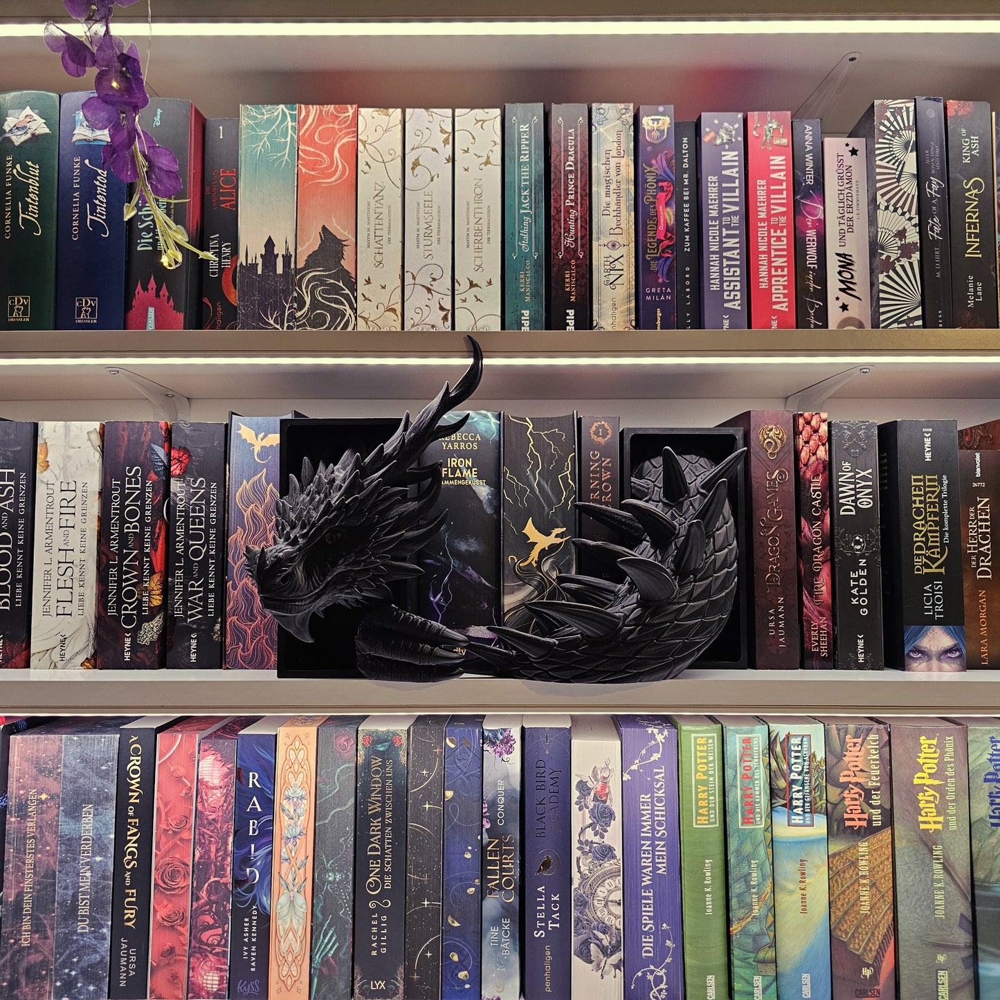 Book Nook XXL Cooking Guardian Dragon Black Set/Single | 3D Print | Bookend | Bookshelf Decoration