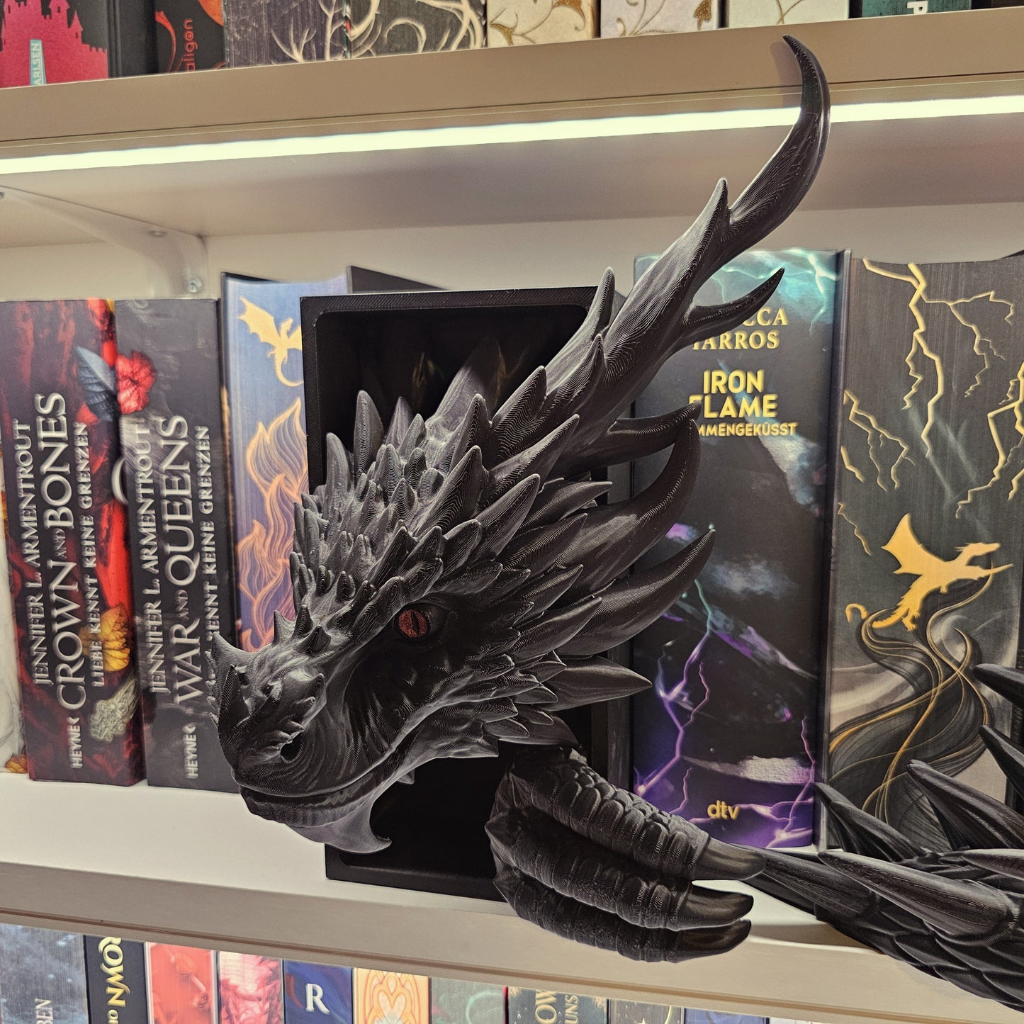 Book Nook XXL Cooking Guardian Dragon Black Set/Single | 3D Print | Bookend | Bookshelf Decoration