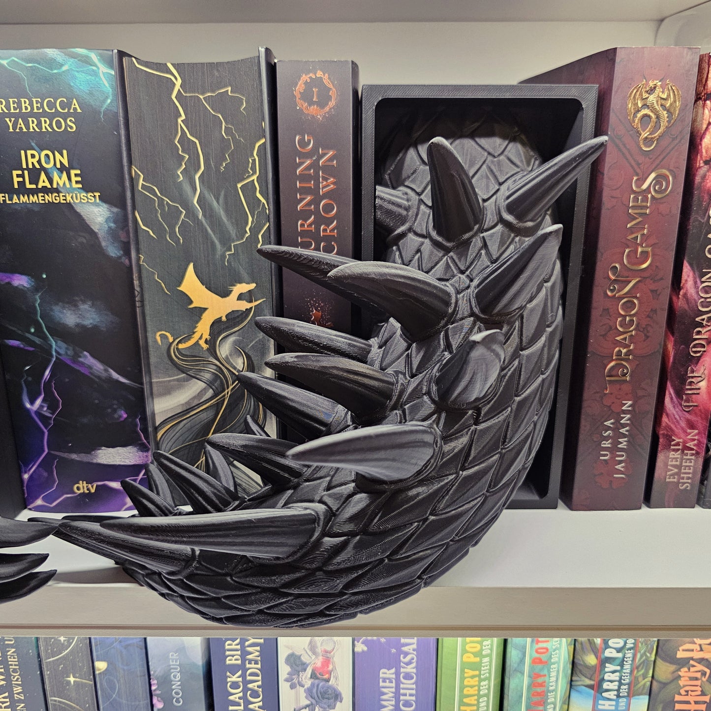 Book Nook XXL Cooking Guardian Dragon Black Set/Single | 3D Print | Bookend | Bookshelf Decoration