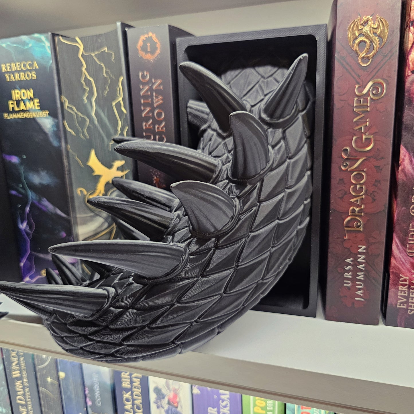 Book Nook XXL Cooking Guardian Dragon Black Set/Single | 3D Print | Bookend | Bookshelf Decoration