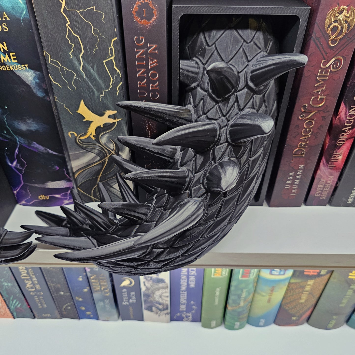 Book Nook XXL Cooking Guardian Dragon Black Set/Single | 3D Print | Bookend | Bookshelf Decoration