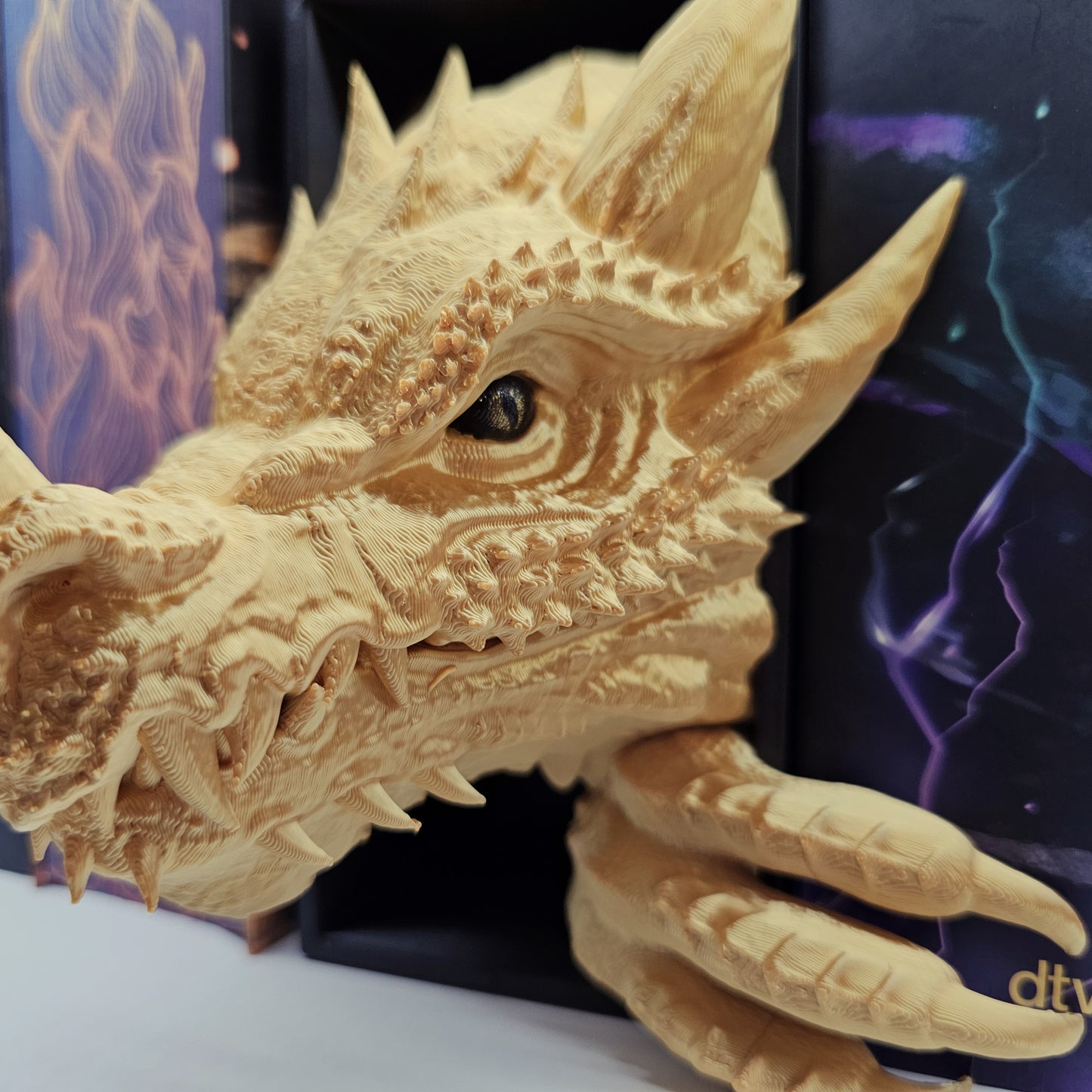 Book Nook Set Dragon Gold glossy Small | 3D Print | Bookend | Bookshelf Decoration