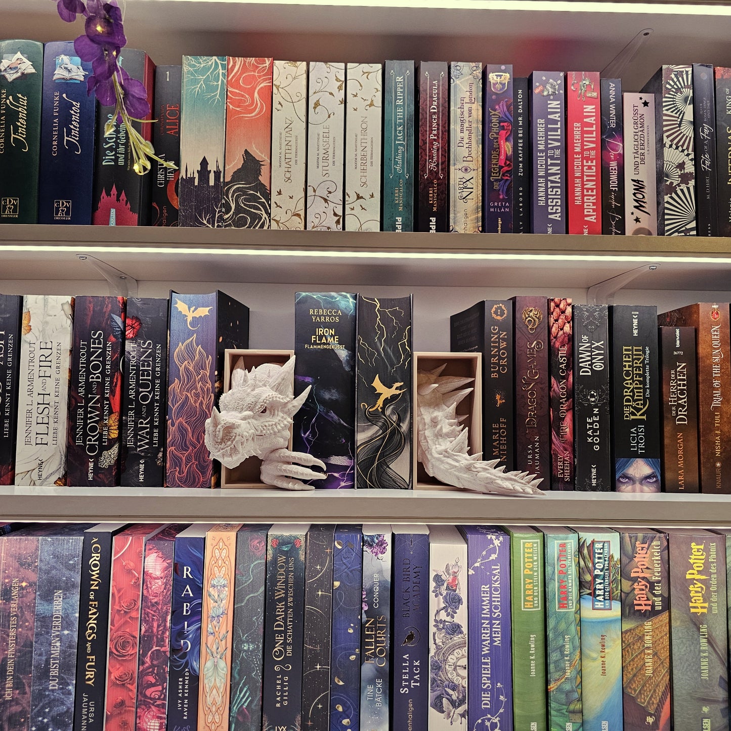 Book Nook Set Dragon Marble Small | 3D Print | Bookend | Bookshelf Decoration