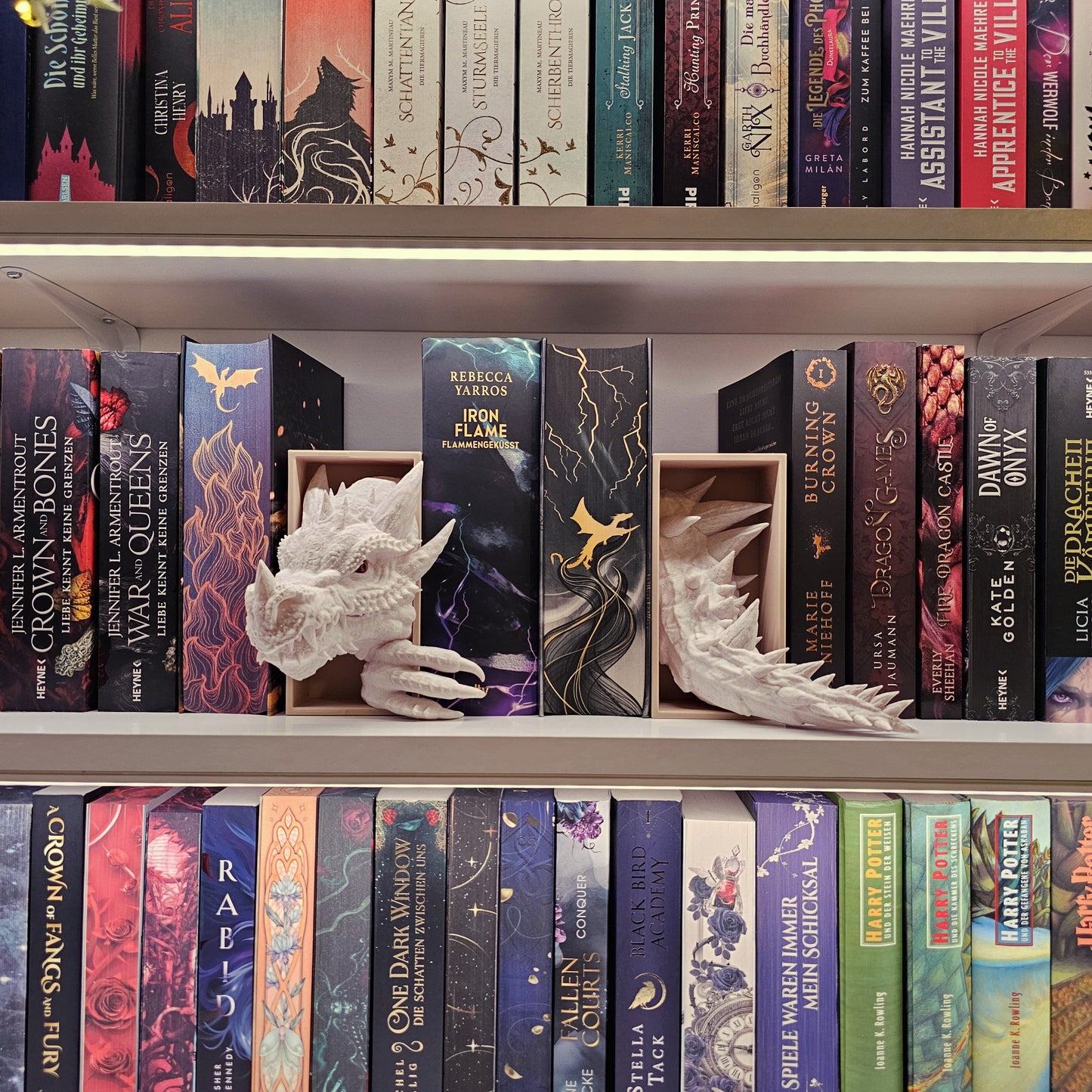 Book Nook Set Dragon Marble Small | 3D Print | Bookend | Bookshelf Decoration