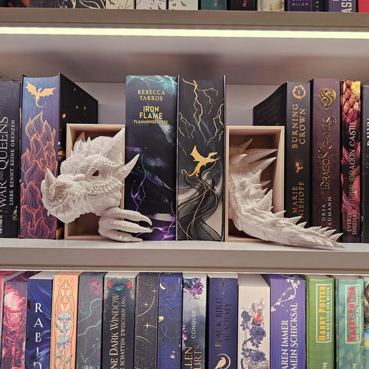 Book Nook Set Drache Marmor Klein | 3D Druck | Buchstütze | Dekoration Bücherregal
