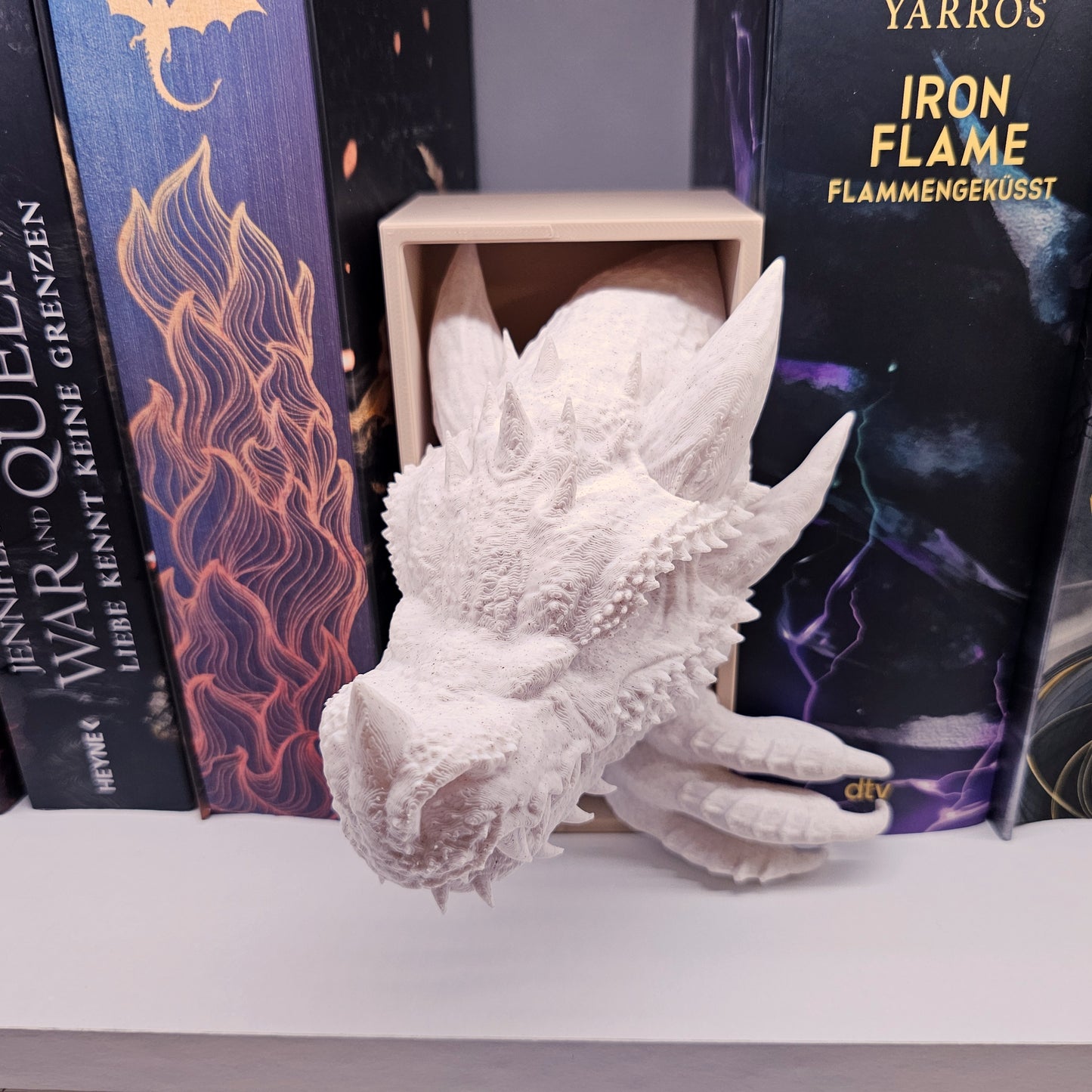 Book Nook Set Dragon Marble Small | 3D Print | Bookend | Bookshelf Decoration