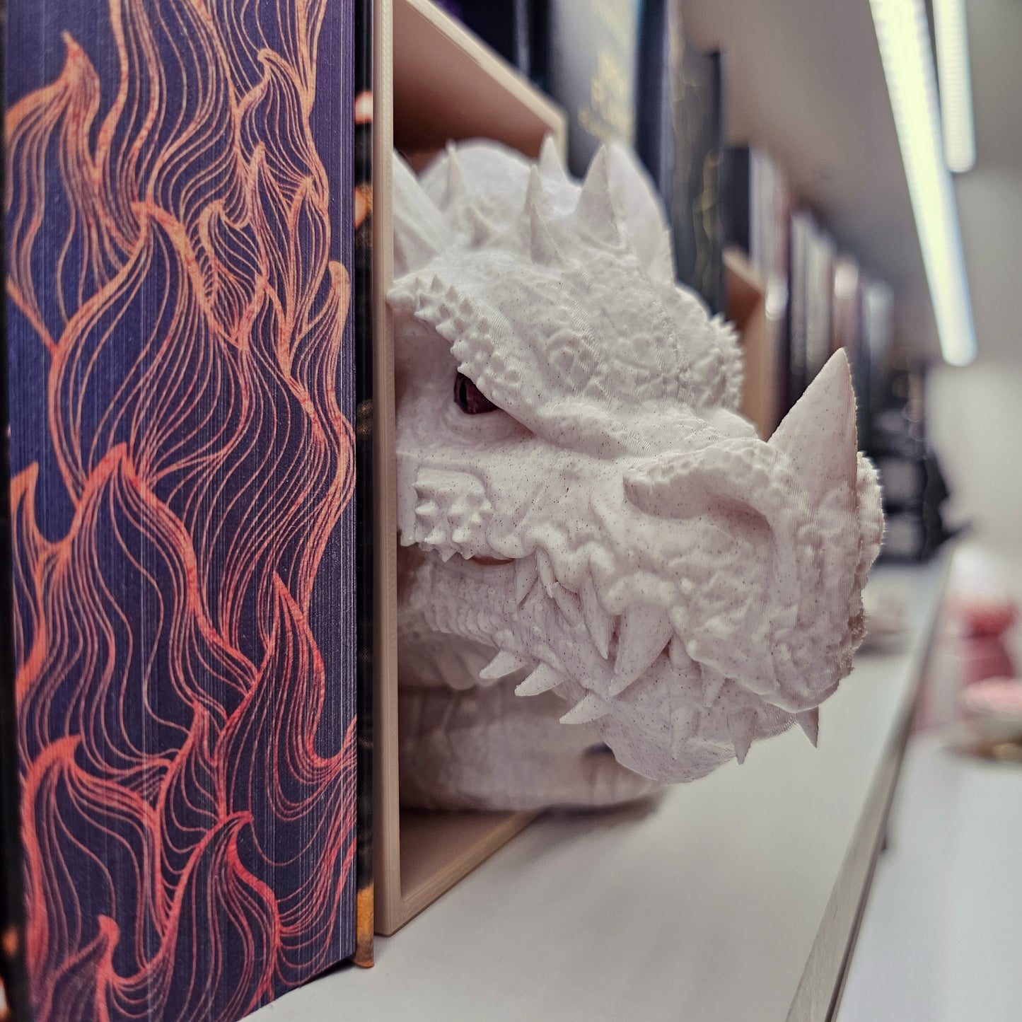 Book Nook Set Dragon Marble Small | 3D Print | Bookend | Bookshelf Decoration