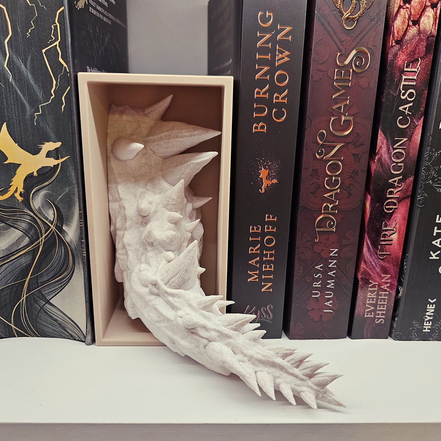 Book Nook Set Dragon Marble Small | 3D Print | Bookend | Bookshelf Decoration
