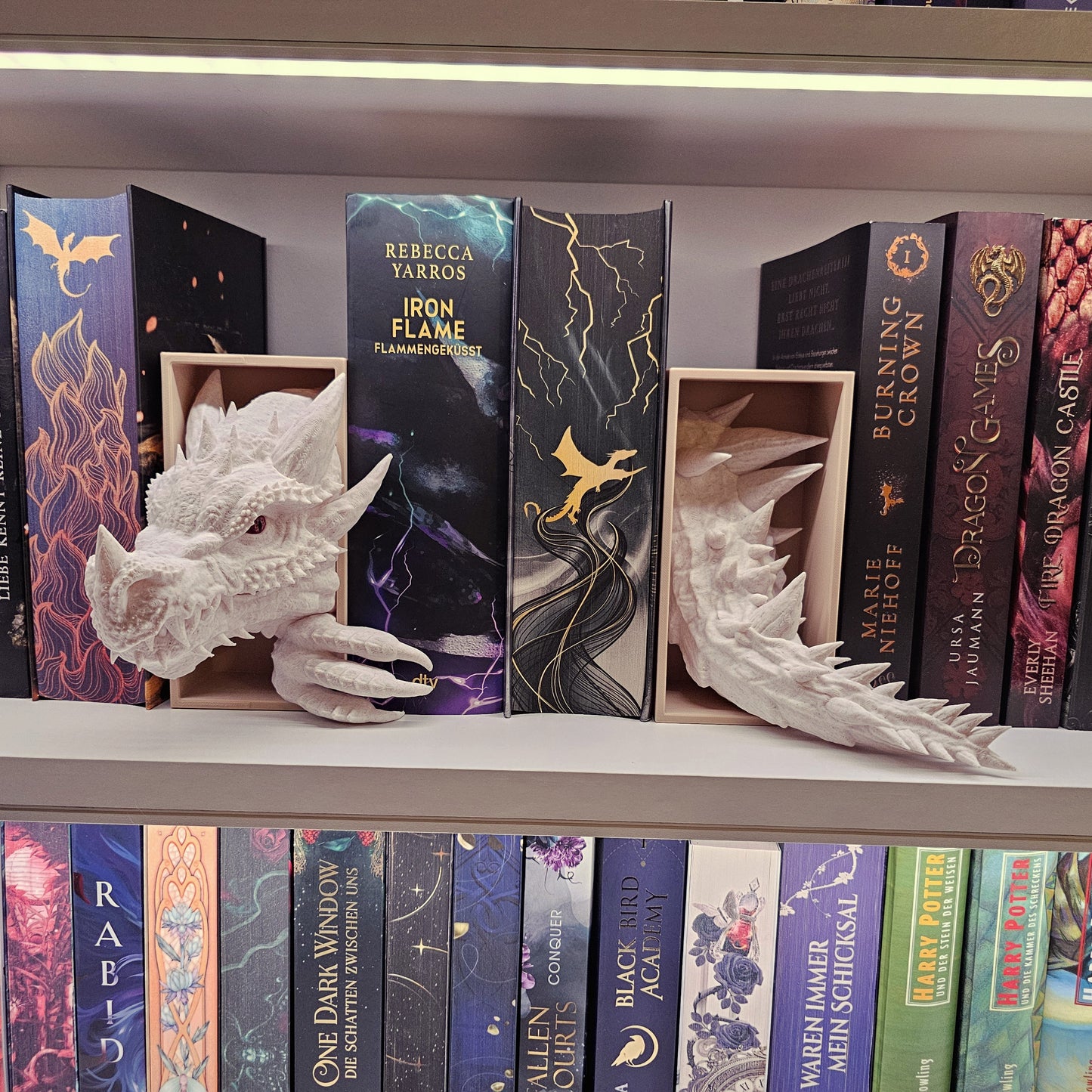 Book Nook Set Dragon Marble Small | 3D Print | Bookend | Bookshelf Decoration