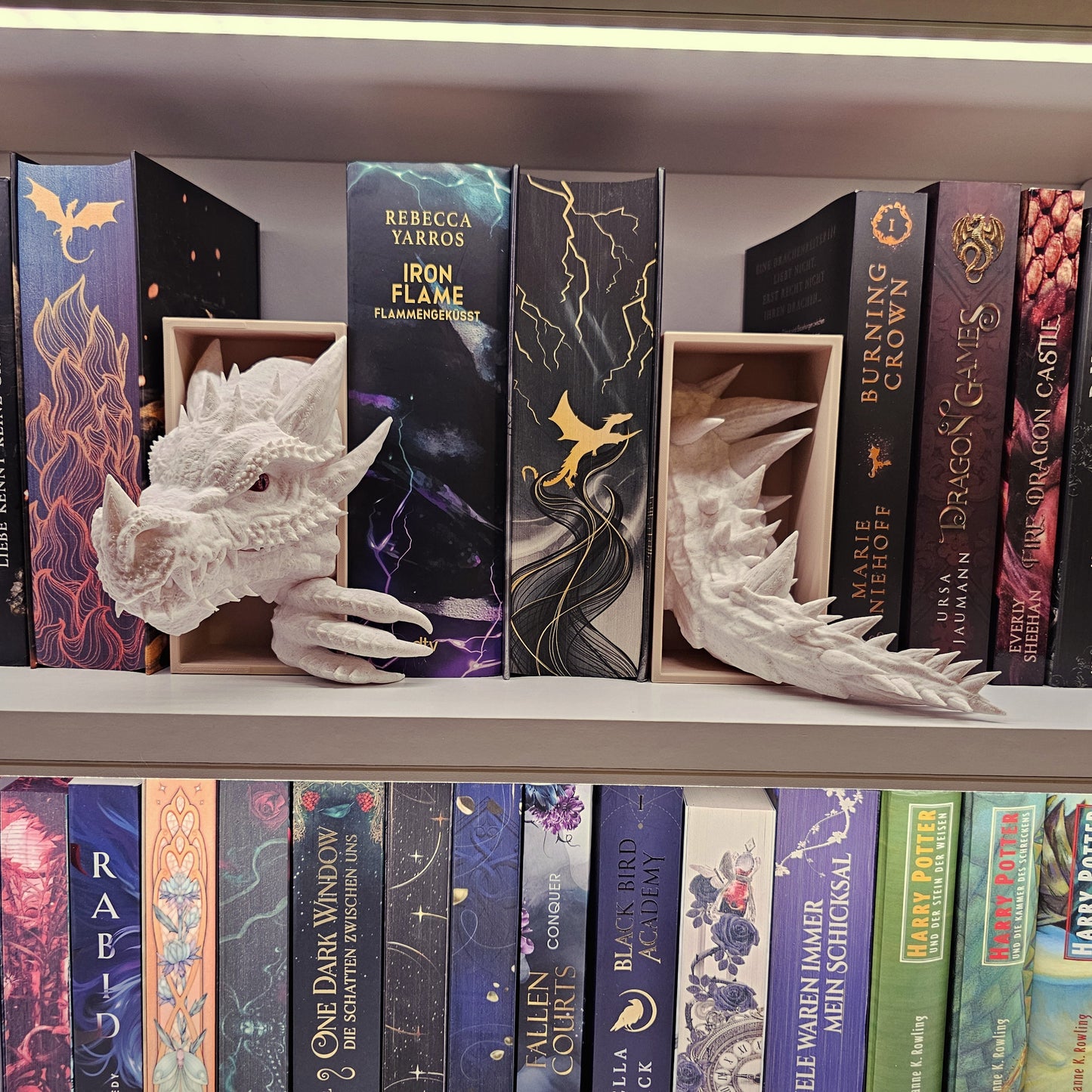 Book Nook Set Dragon Marble Small | 3D Print | Bookend | Bookshelf Decoration
