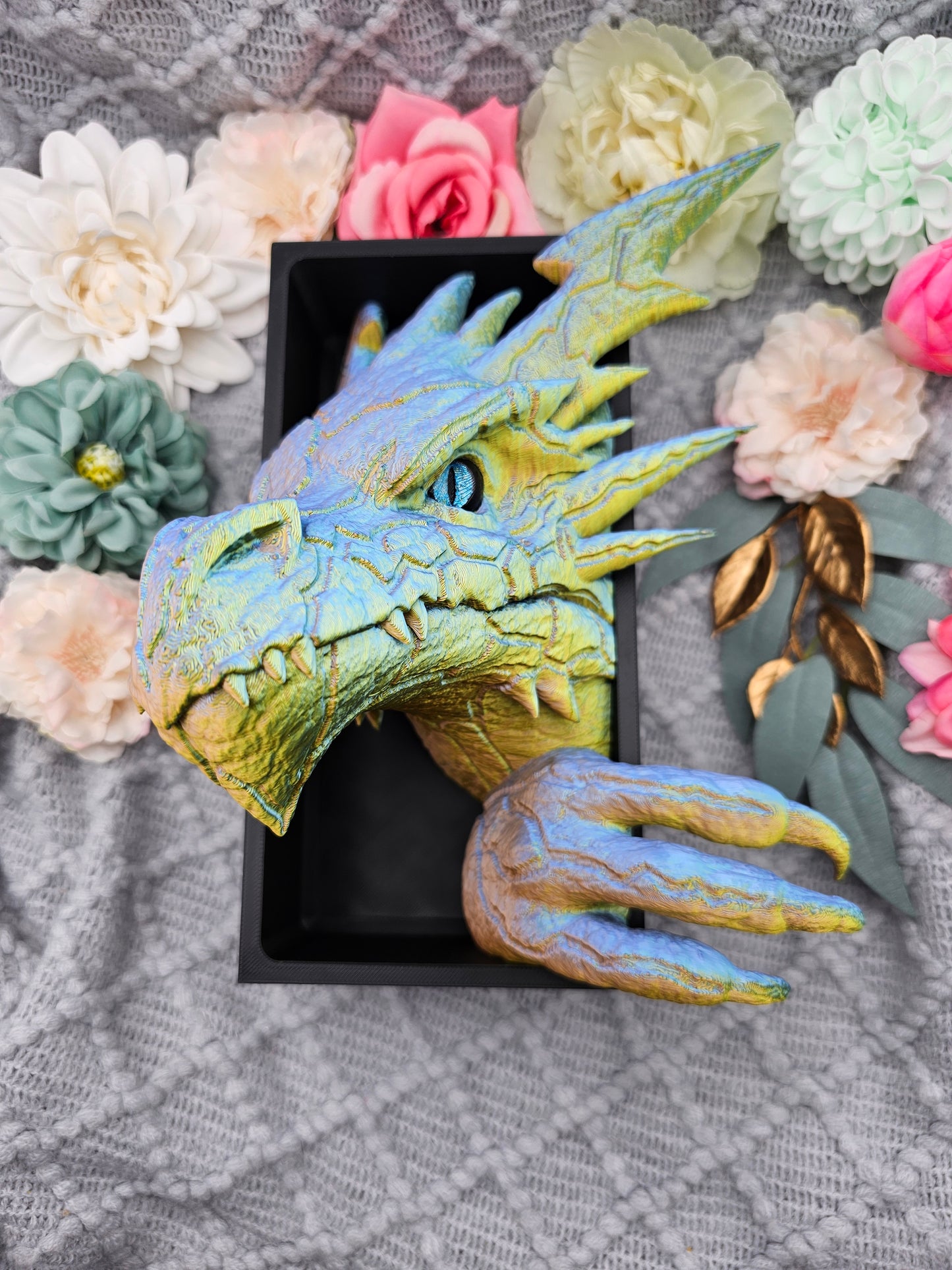 Book Nook Blitzdrache Multicolor glossy Set/Single | 3D Print | Bookend | Bookshelf Decoration