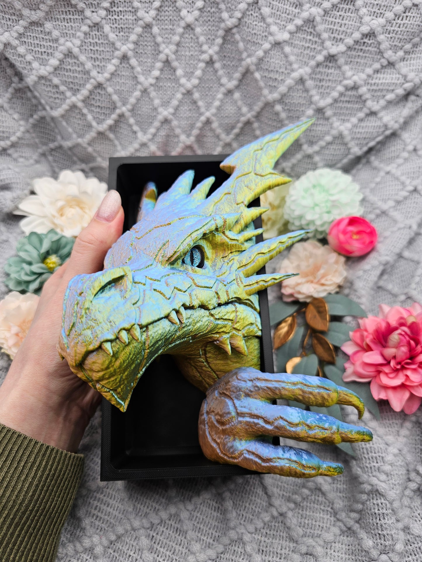 Book Nook Blitzdrache Multicolor glossy Set/Single | 3D Print | Bookend | Bookshelf Decoration