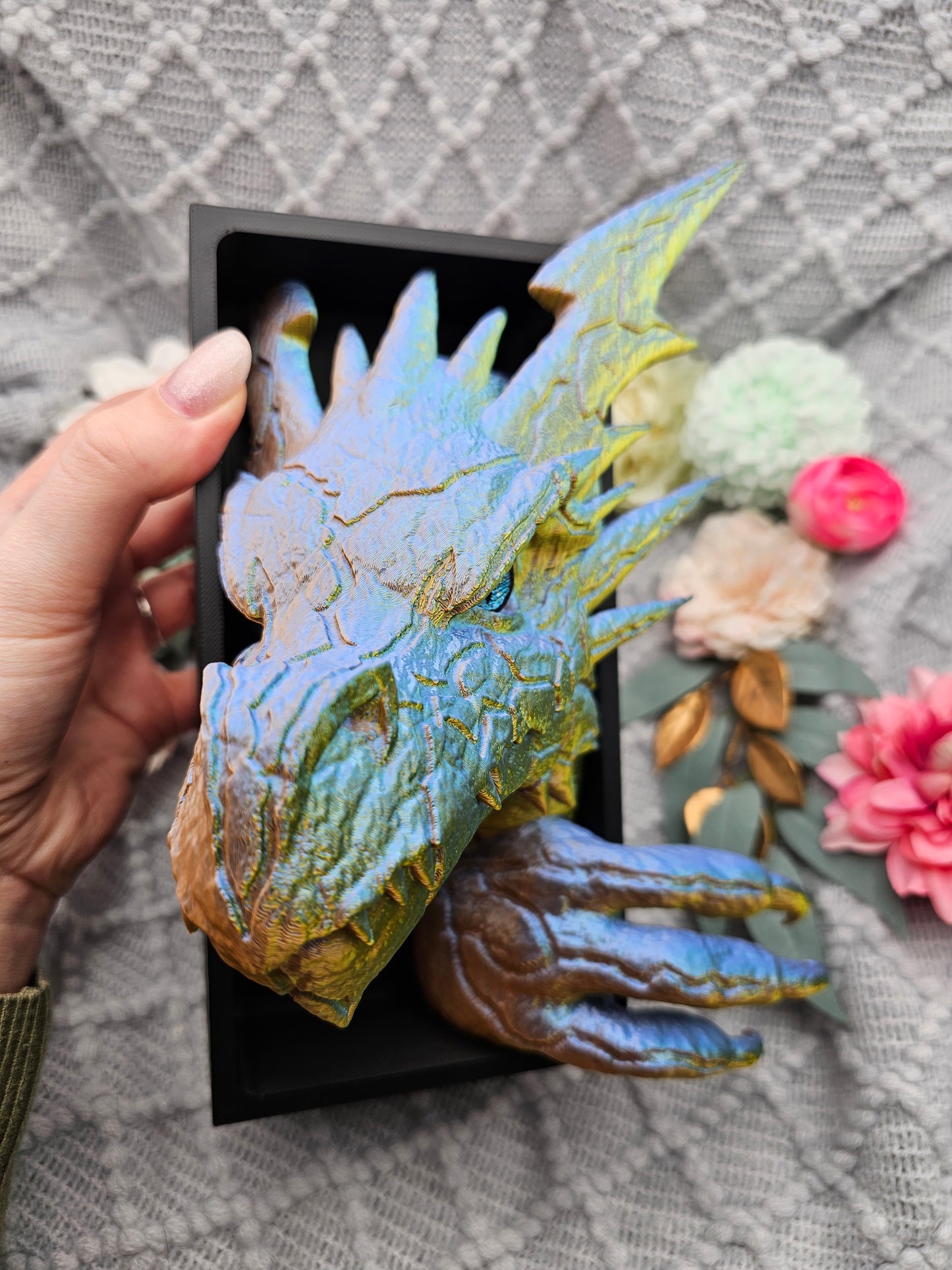 Book Nook Blitzdrache Multicolor glossy Set/Single | 3D Print | Bookend | Bookshelf Decoration