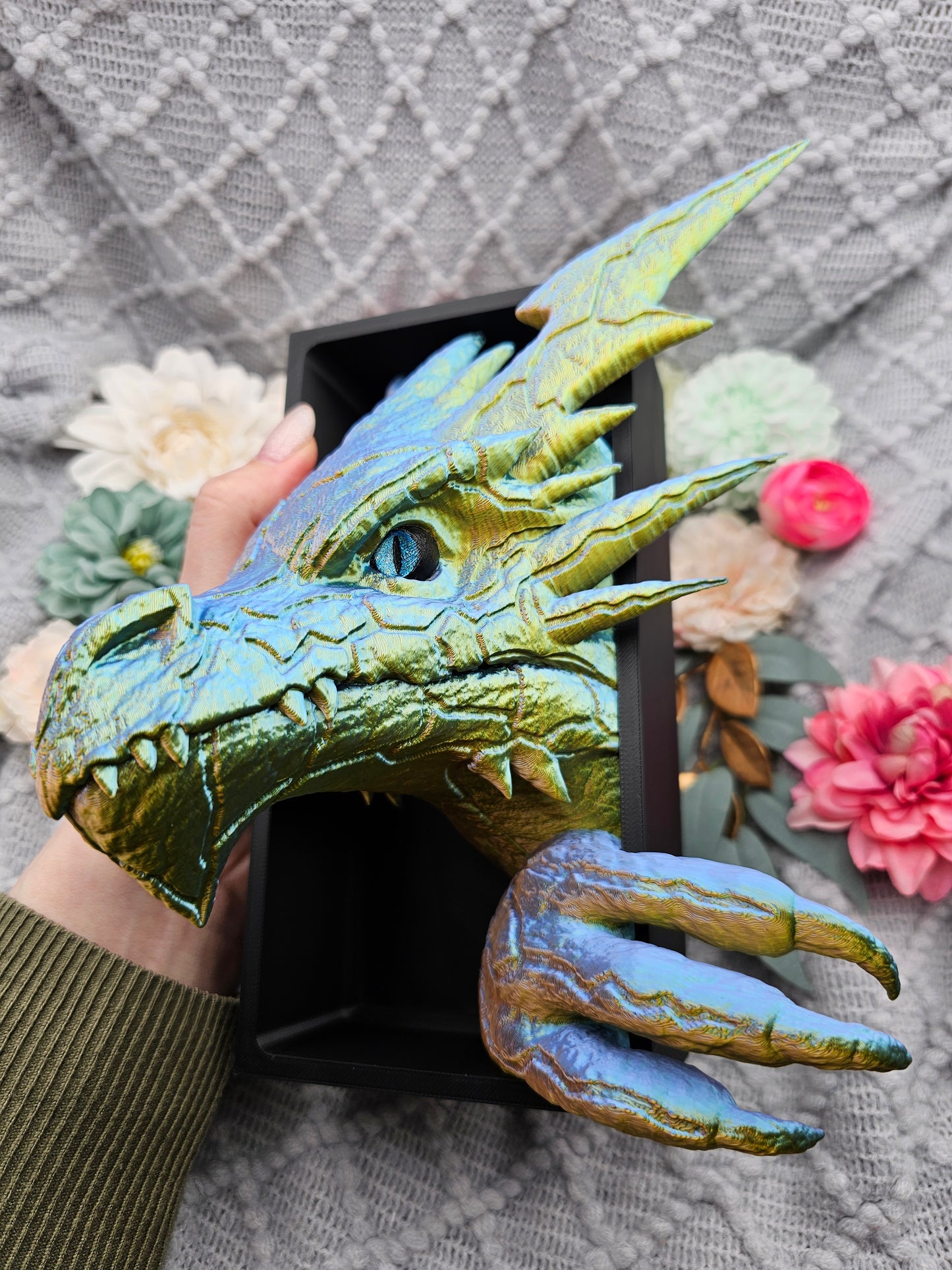Book Nook Blitzdrache Multicolor glossy Set/Single | 3D Print | Bookend | Bookshelf Decoration