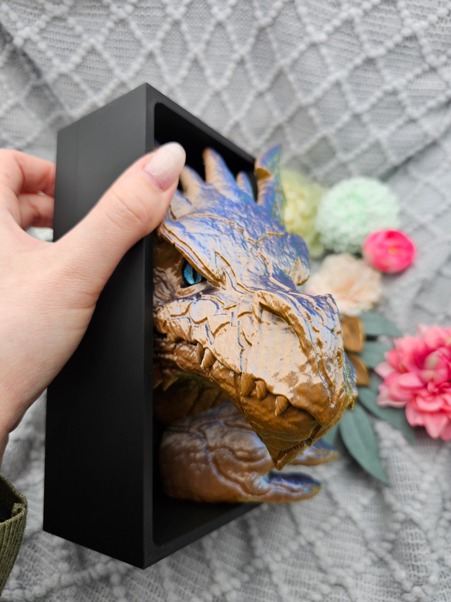 Book Nook Blitzdrache Multicolor glossy Set/Single | 3D Print | Bookend | Bookshelf Decoration