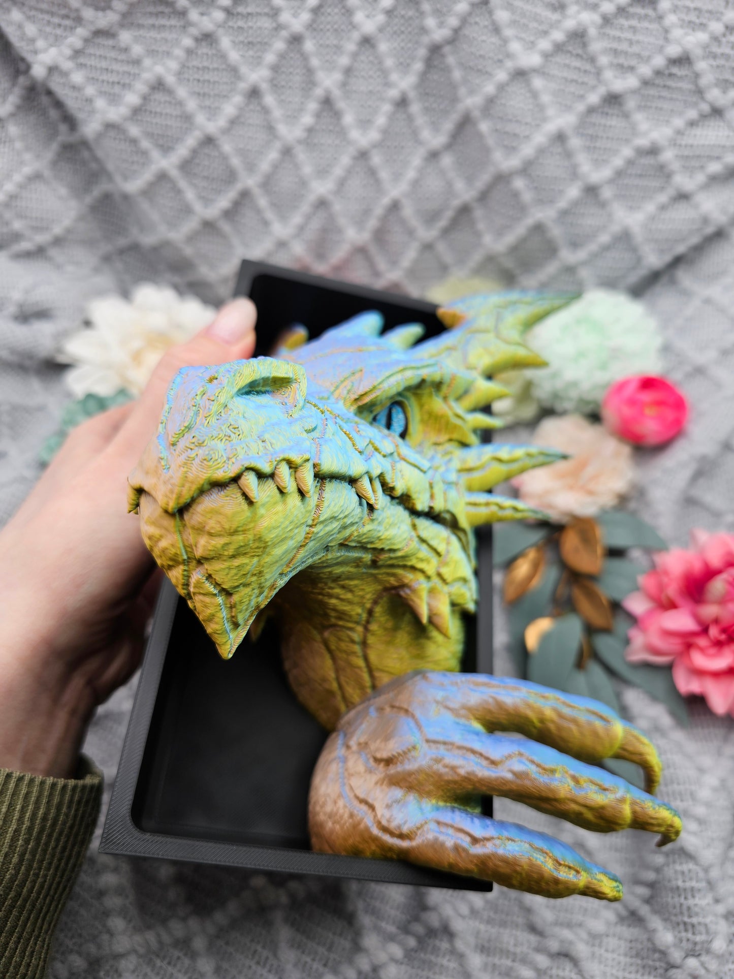 Book Nook Blitzdrache Multicolor glossy Set/Single | 3D Print | Bookend | Bookshelf Decoration