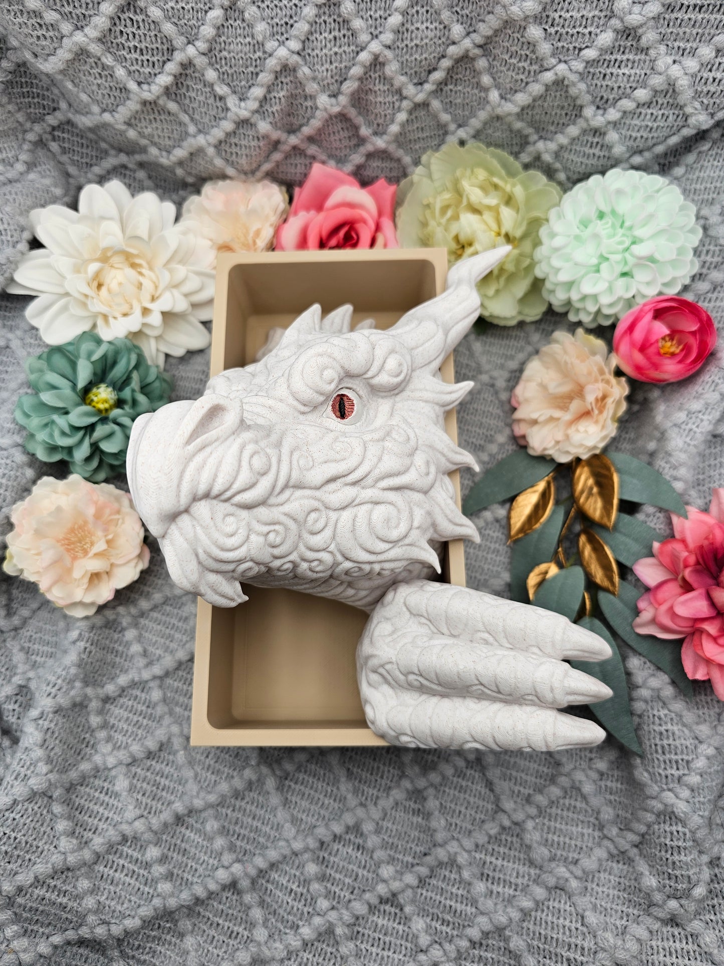 Book Nook Cloud Dragon Marble Set/Single | 3D Print | Bookend | Bookshelf Decoration