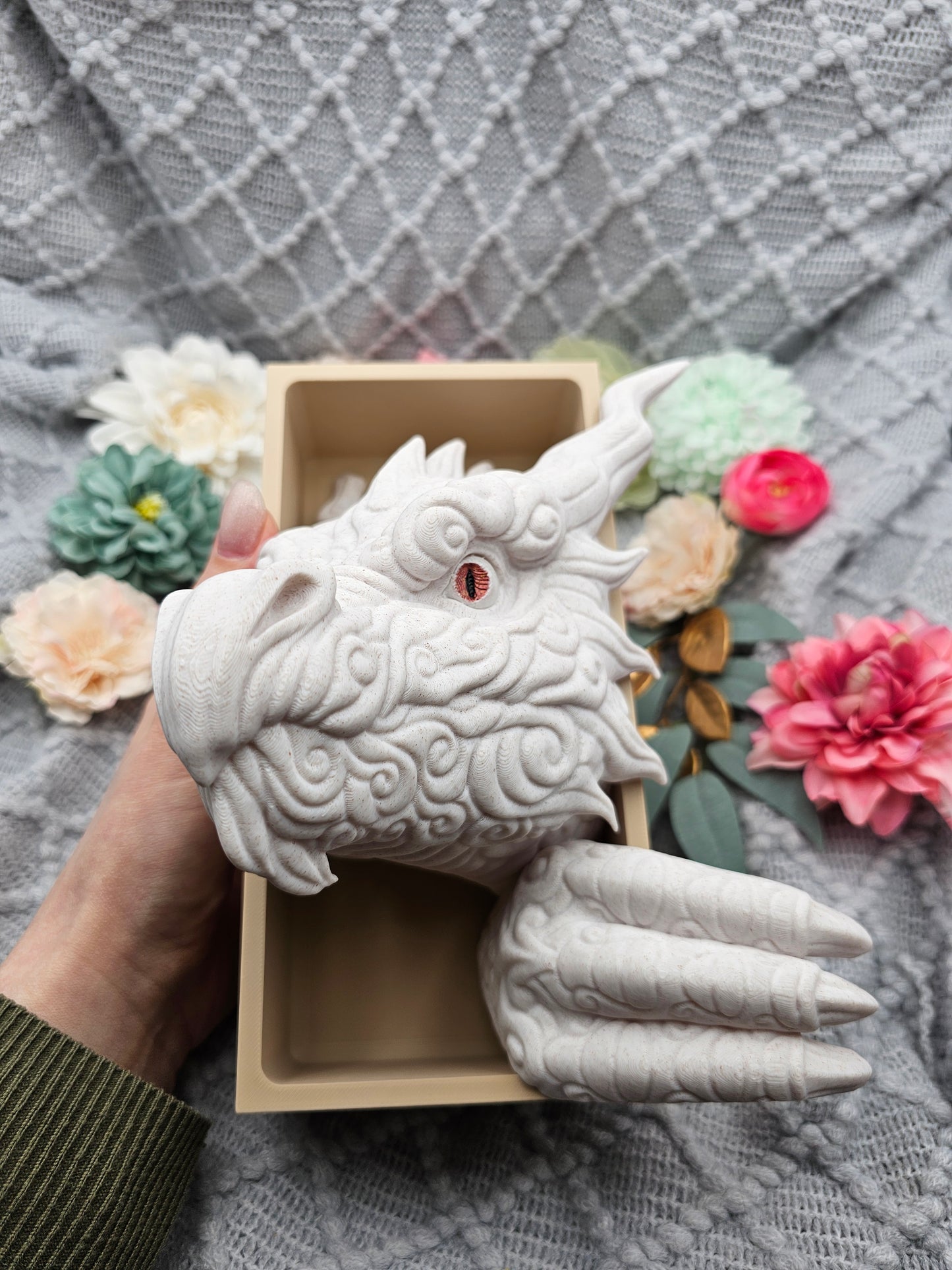 Book Nook Cloud Dragon Marble Set/Single | 3D Print | Bookend | Bookshelf Decoration