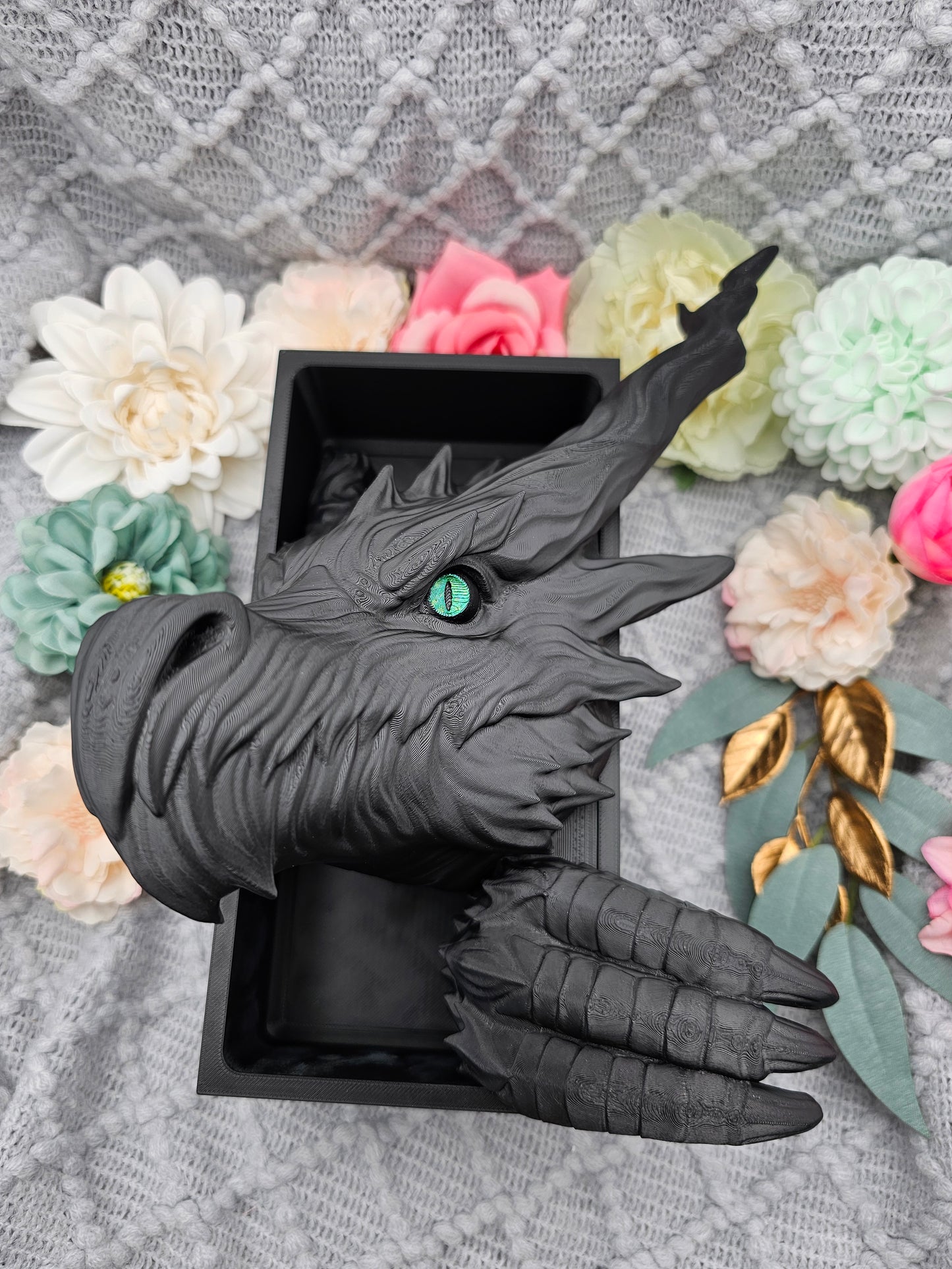 Book Nook Schattendrache Schwarz Set/Einzeln | 3D Druck | Buchstütze | Dekoration Bücherregal