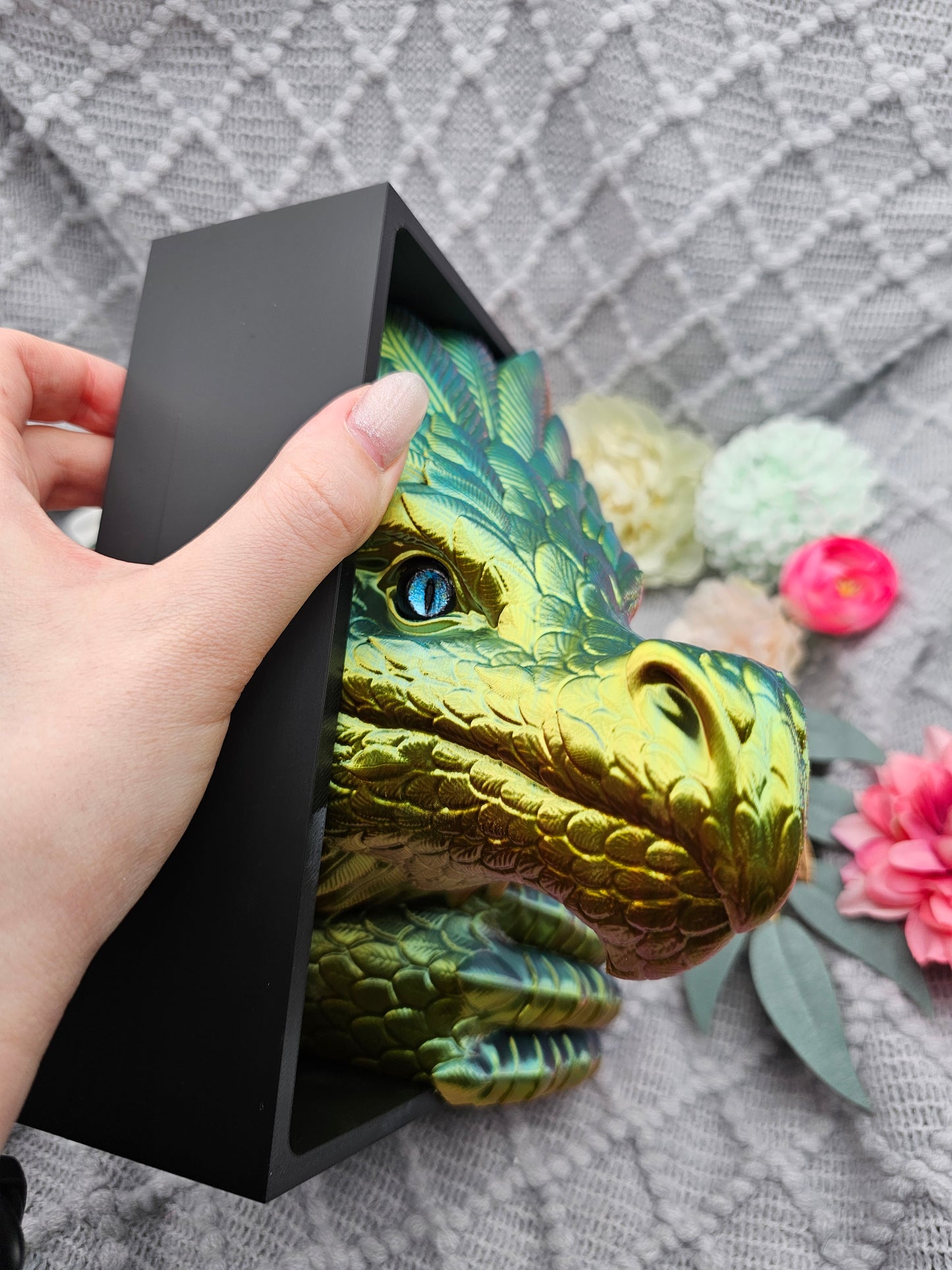 Book Nook Wind Dragon Multicolor glossy Set/Single | 3D Print | Bookend | Bookshelf Decoration