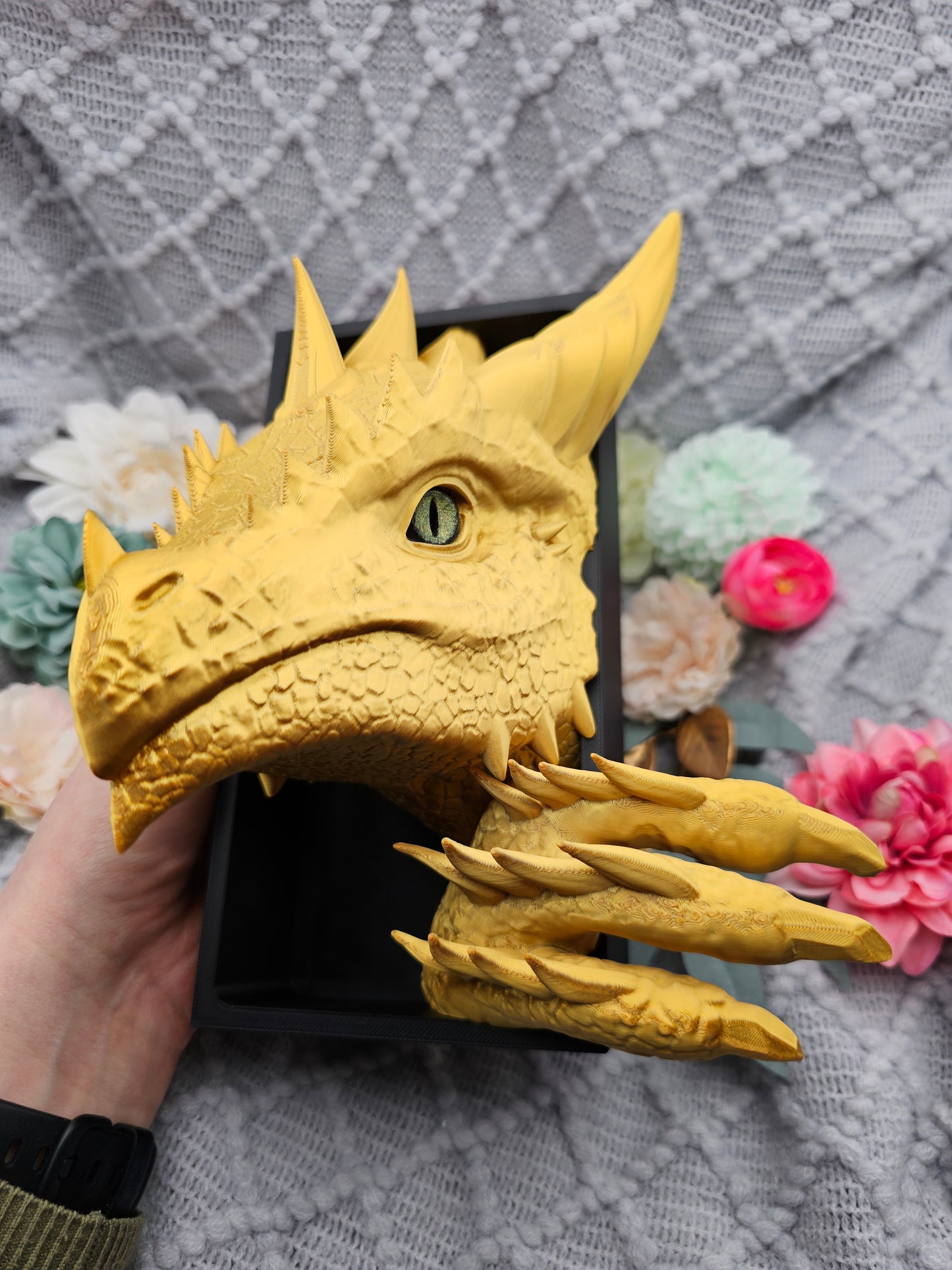Book Nook Sun Dragon Gold Shimmer Set/Single | 3D Print | Bookend | Bookshelf Decoration