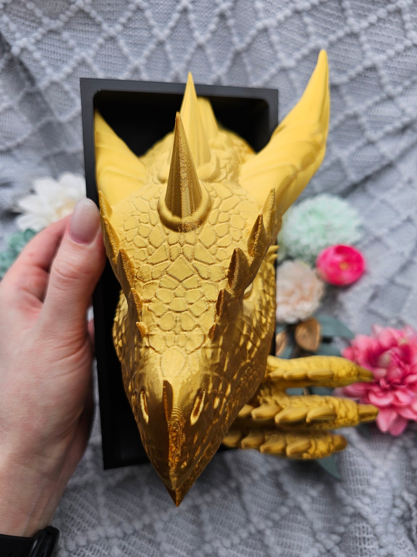 Book Nook Sun Dragon Gold Shimmer Set/Single | 3D Print | Bookend | Bookshelf Decoration