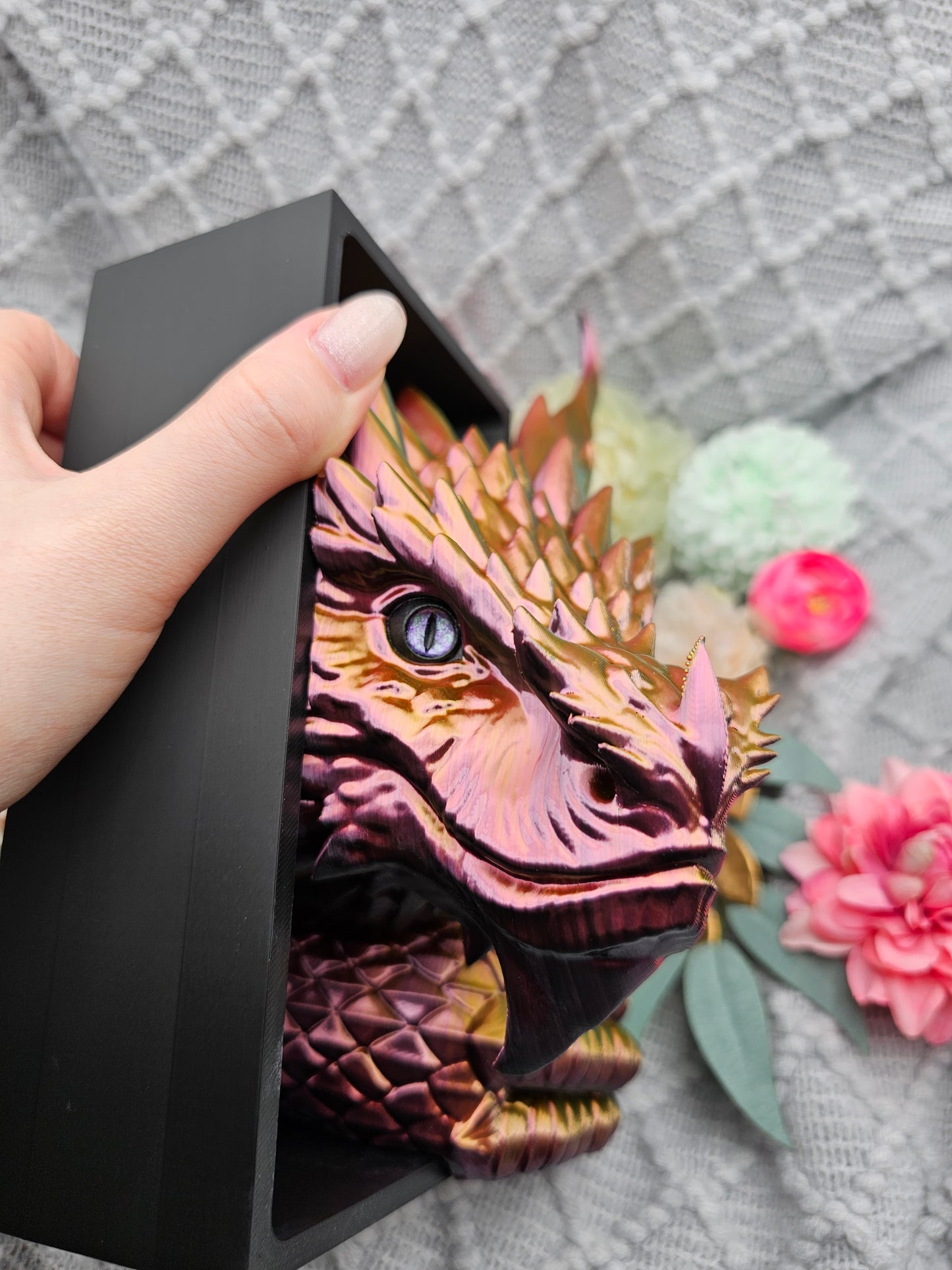 Book Nook XXL Kochenwächterdrache Multicolor glossy Set/Single | 3D Print | Bookend | Bookshelf Decoration