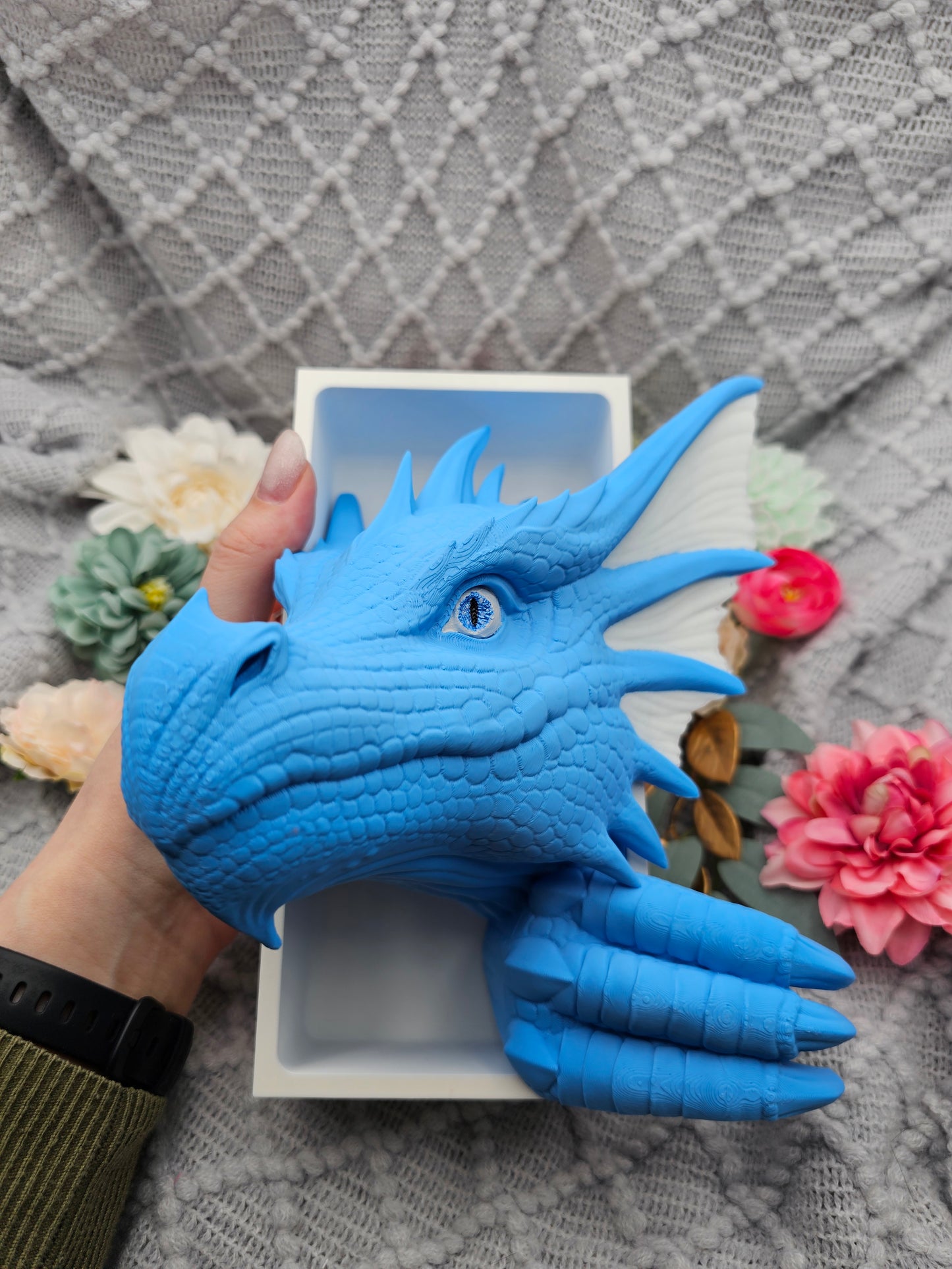 Book Nook Blue/White Sea Dragon Set/Single | 3D Print | Bookend | Bookshelf Decoration