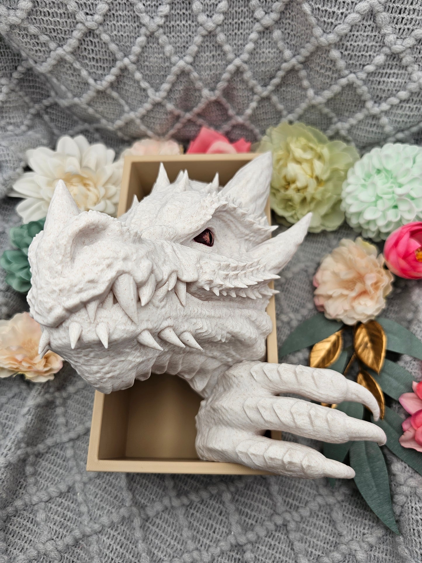 Book Nook Dragon Marble Set/Single | 3D Print | Bookend | Bookshelf Decoration