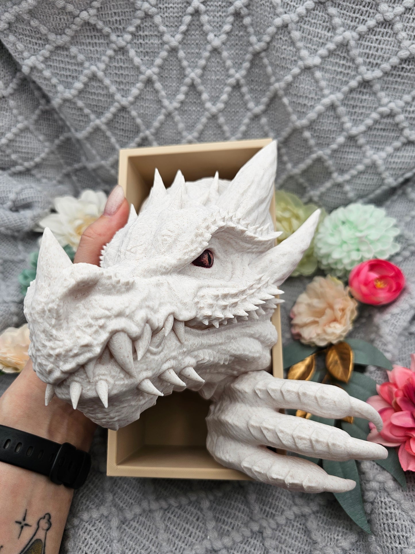 Book Nook Dragon Marble Set/Single | 3D Print | Bookend | Bookshelf Decoration