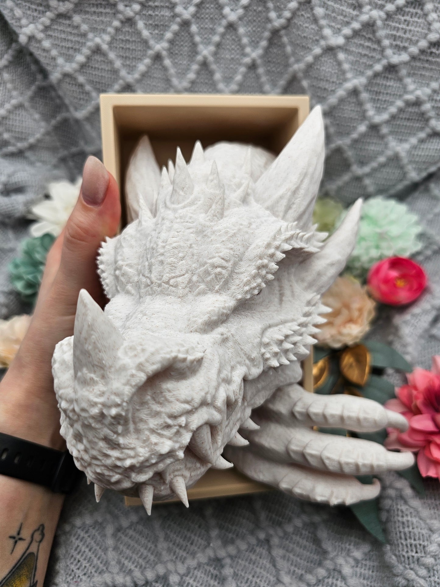 Book Nook Dragon Marble Set/Single | 3D Print | Bookend | Bookshelf Decoration