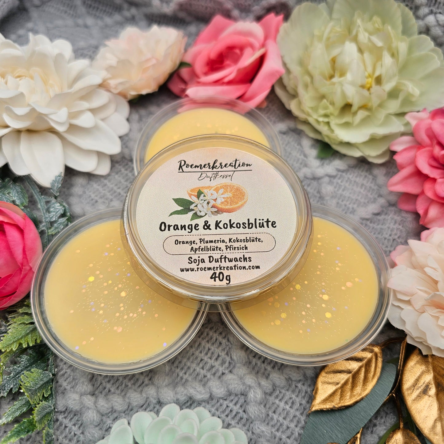 Schale 40 g | Orange & Kokosblüte| Duftwachs