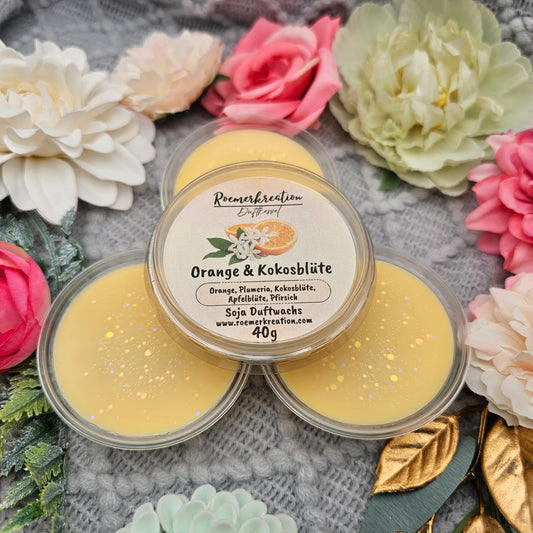 Schale 40 g | Orange & Kokosblüte| Duftwachs