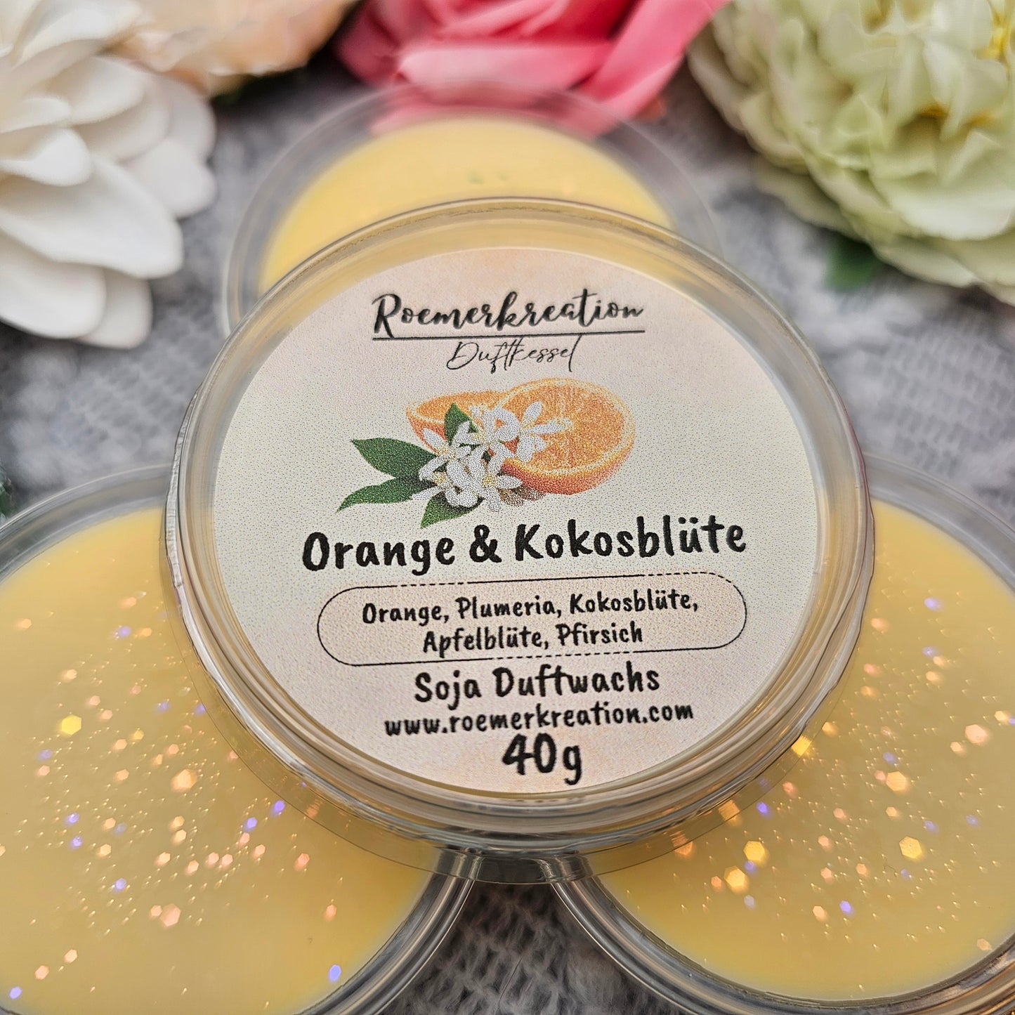 Schale 40 g | Orange & Kokosblüte| Duftwachs