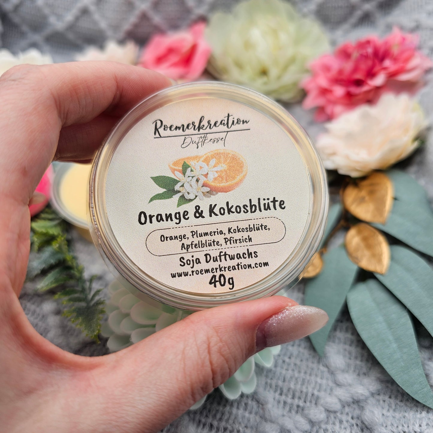 Schale 40 g | Orange & Kokosblüte| Duftwachs