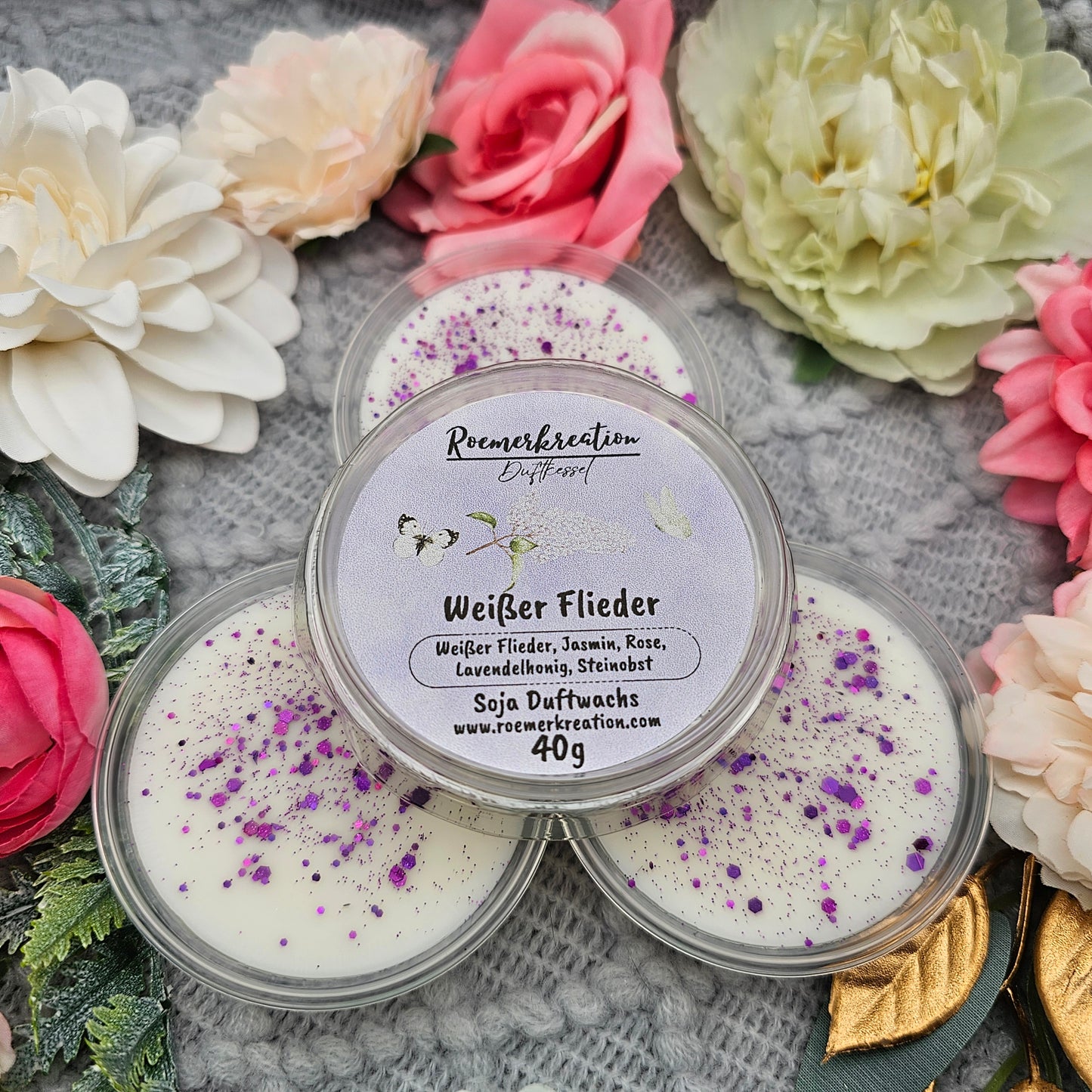 Schale 40 g | Weißer Flieder | Duftwachs