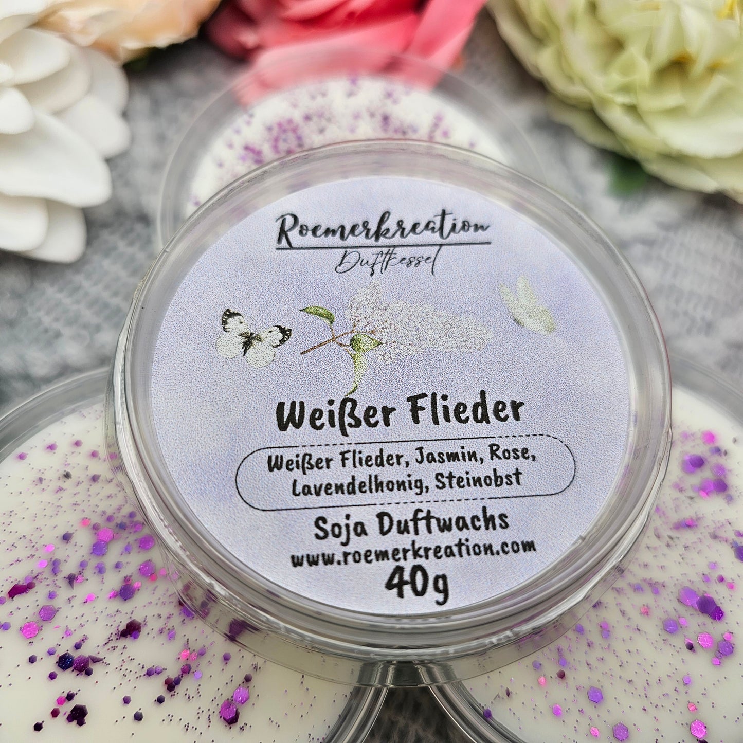 Schale 40 g | Weißer Flieder | Duftwachs