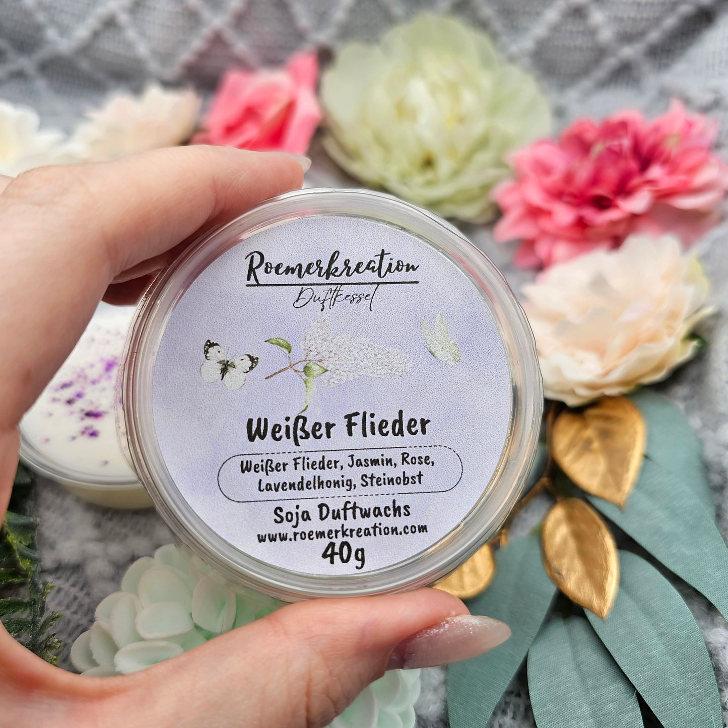 Schale 40 g | Weißer Flieder | Duftwachs