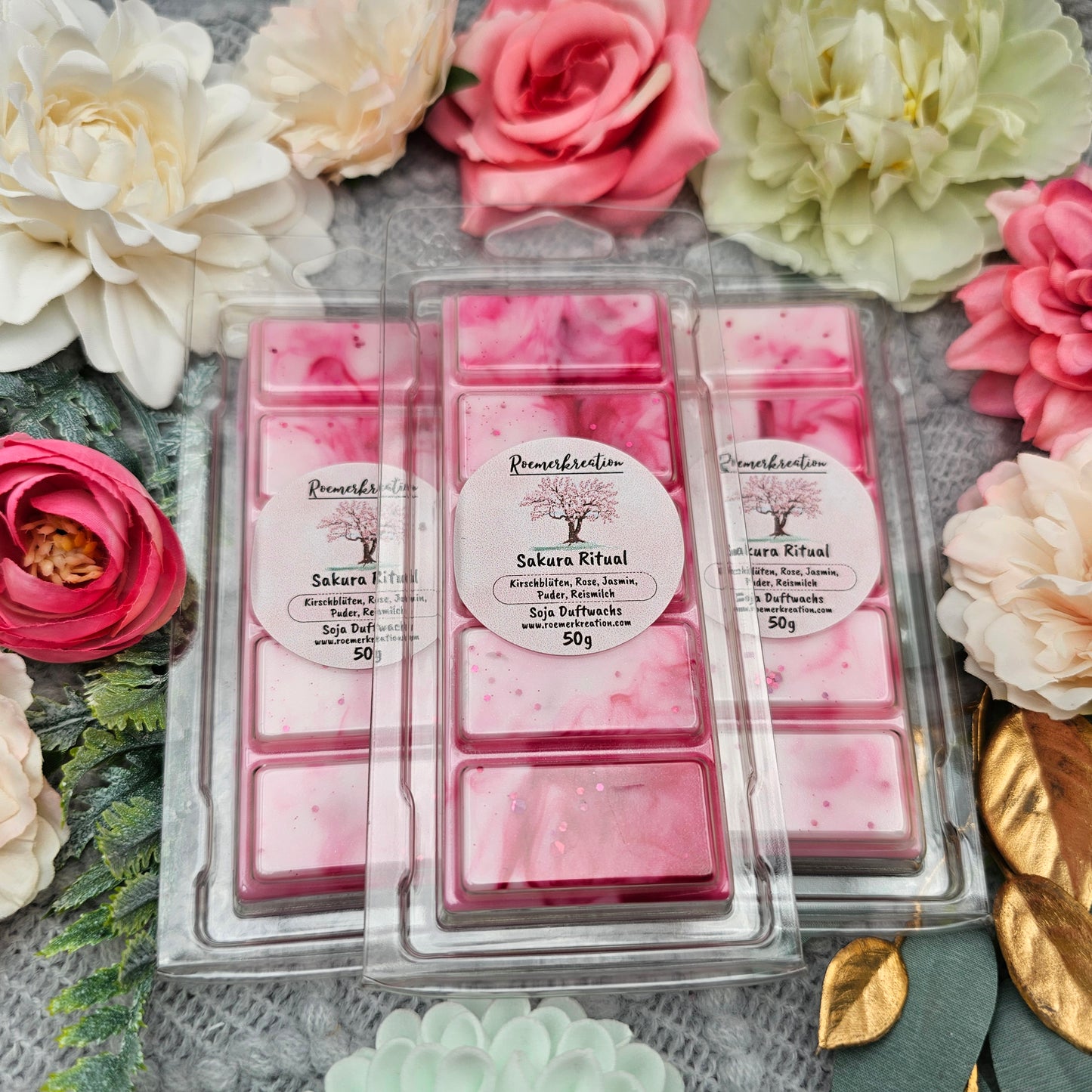 Tafel 50 g | Sakura Ritual | Duftwachs