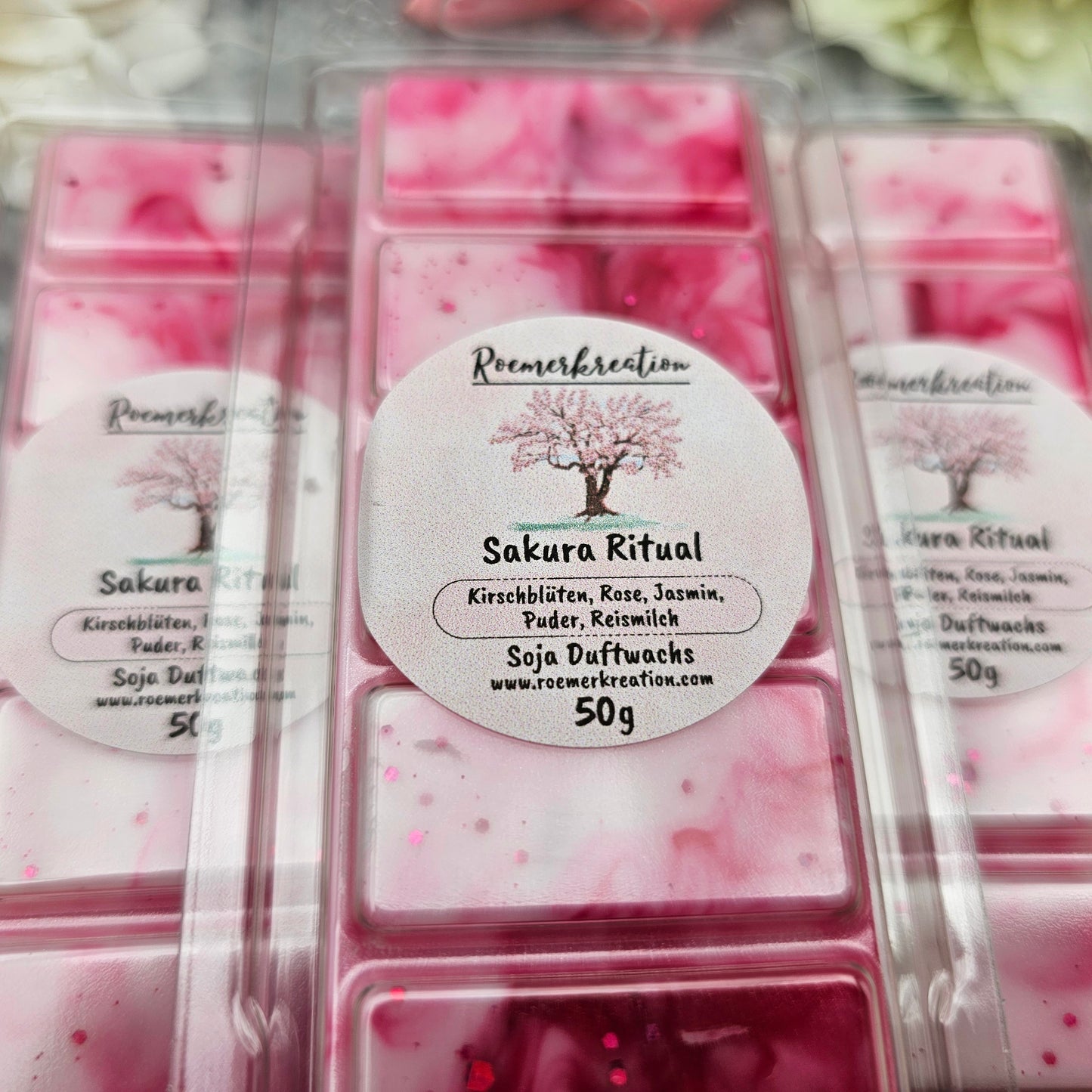 Tafel 50 g | Sakura Ritual | Duftwachs