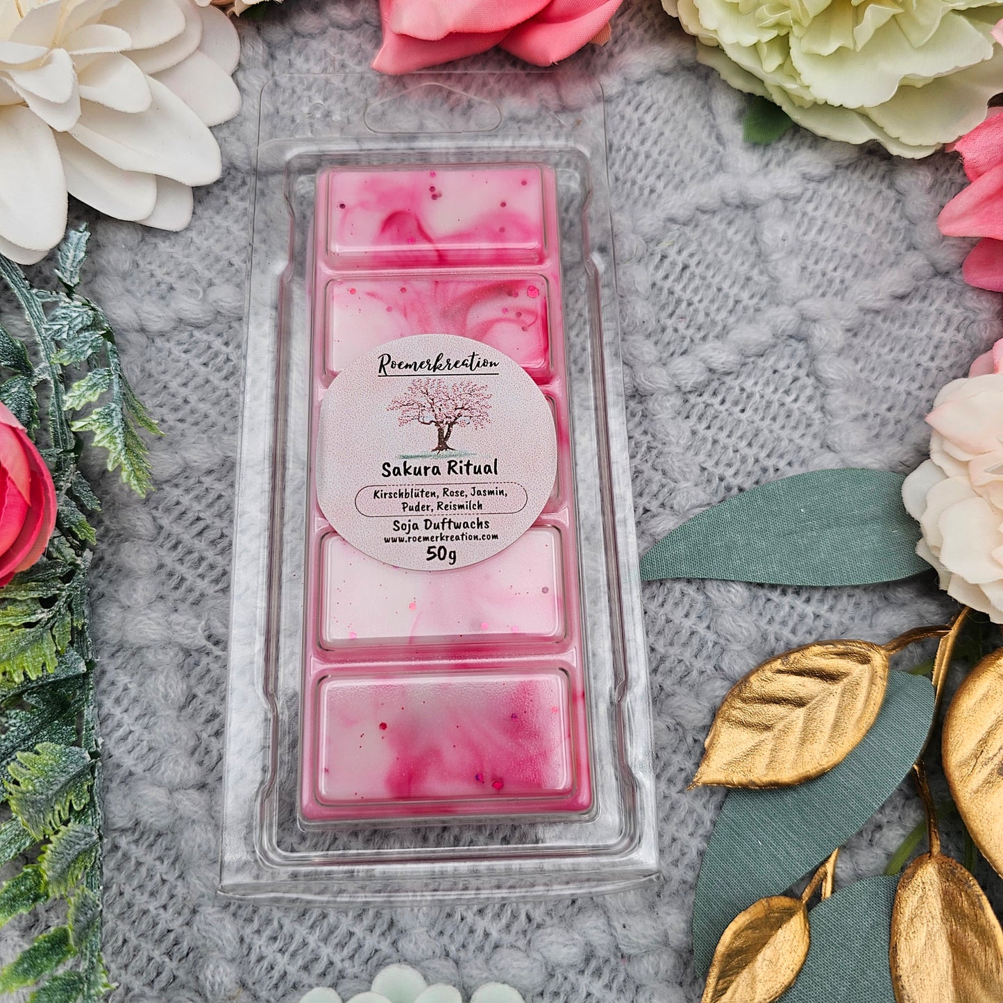 Tafel 50 g | Sakura Ritual | Duftwachs