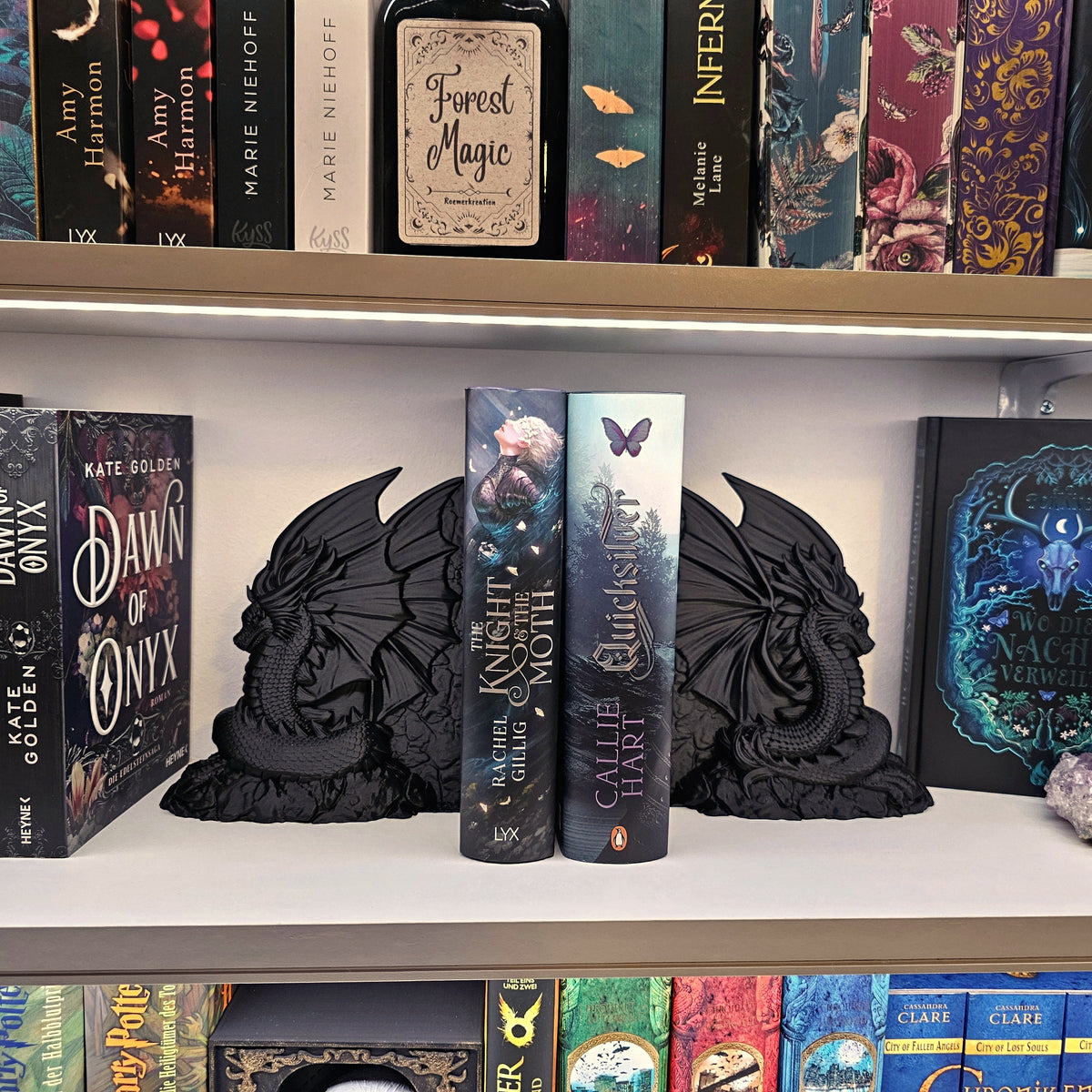 Buchstütze Drache Schwarz | Buchhalter