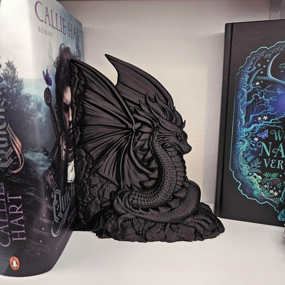 Buchstütze Drache Schwarz | Buchhalter
