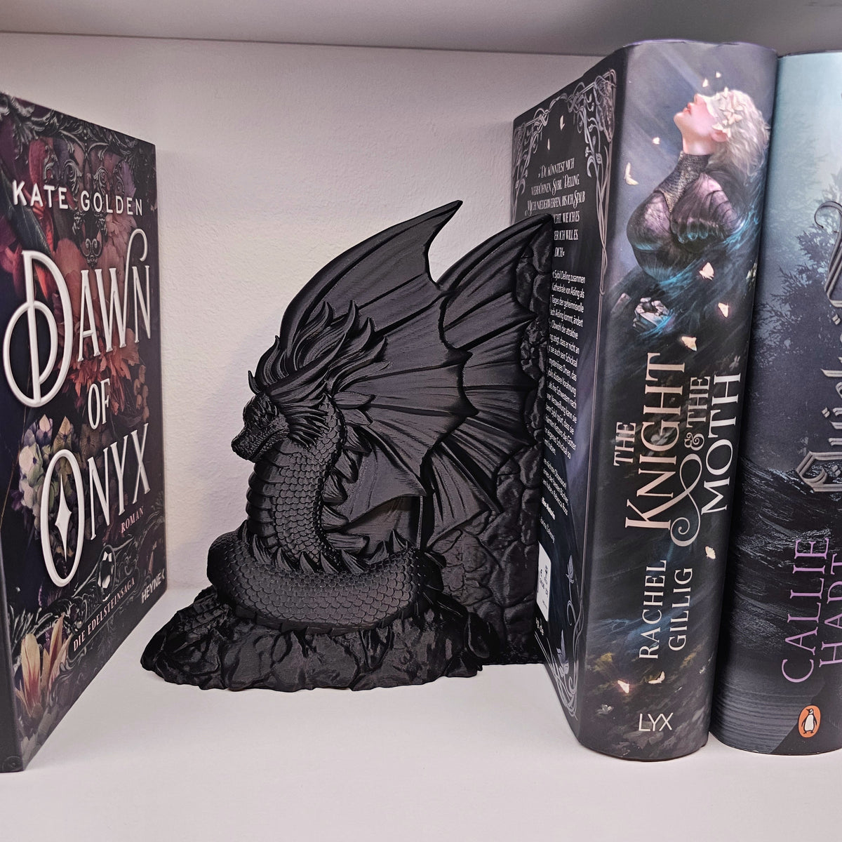 Buchstütze Drache Schwarz | Buchhalter