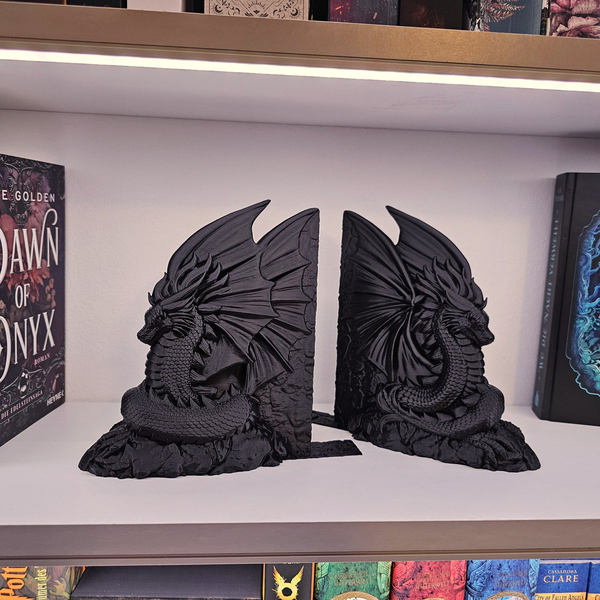 Buchstütze Drache Schwarz | Buchhalter