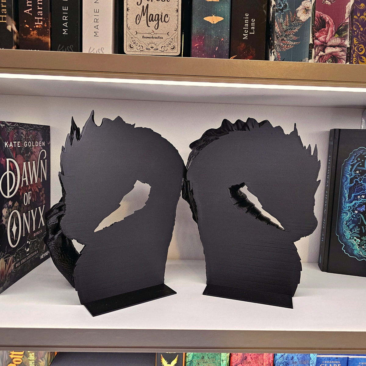 Buchstütze Drache Schnitt Schwarz | Buchhalter