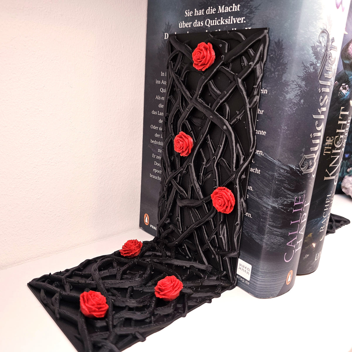 Buchstützen Set Dornen und Rosen Schwarz | Buchhalter