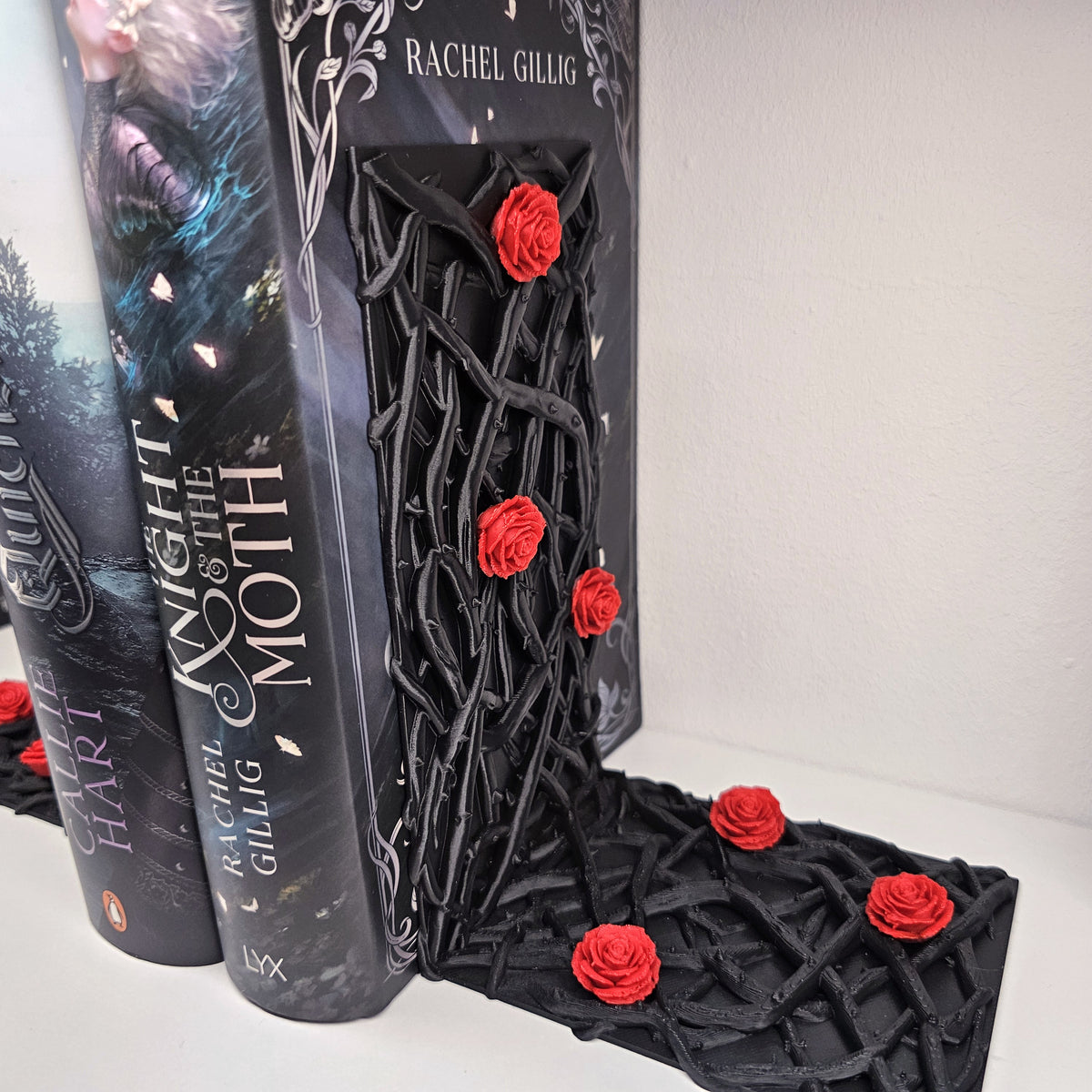 Buchstützen Set Dornen und Rosen Schwarz | Buchhalter